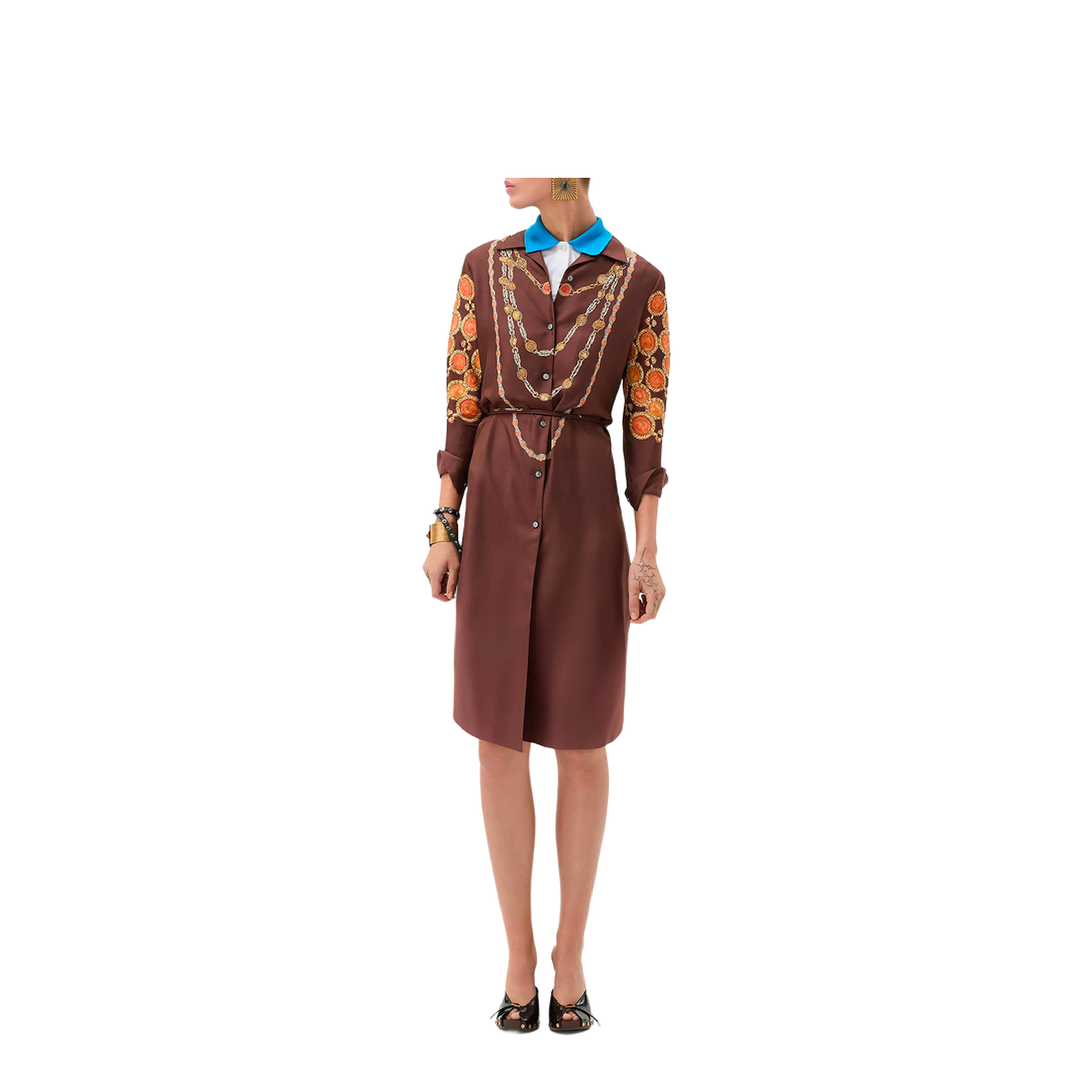 Printed Silk Twill Mini Shirt Dress - Image 3