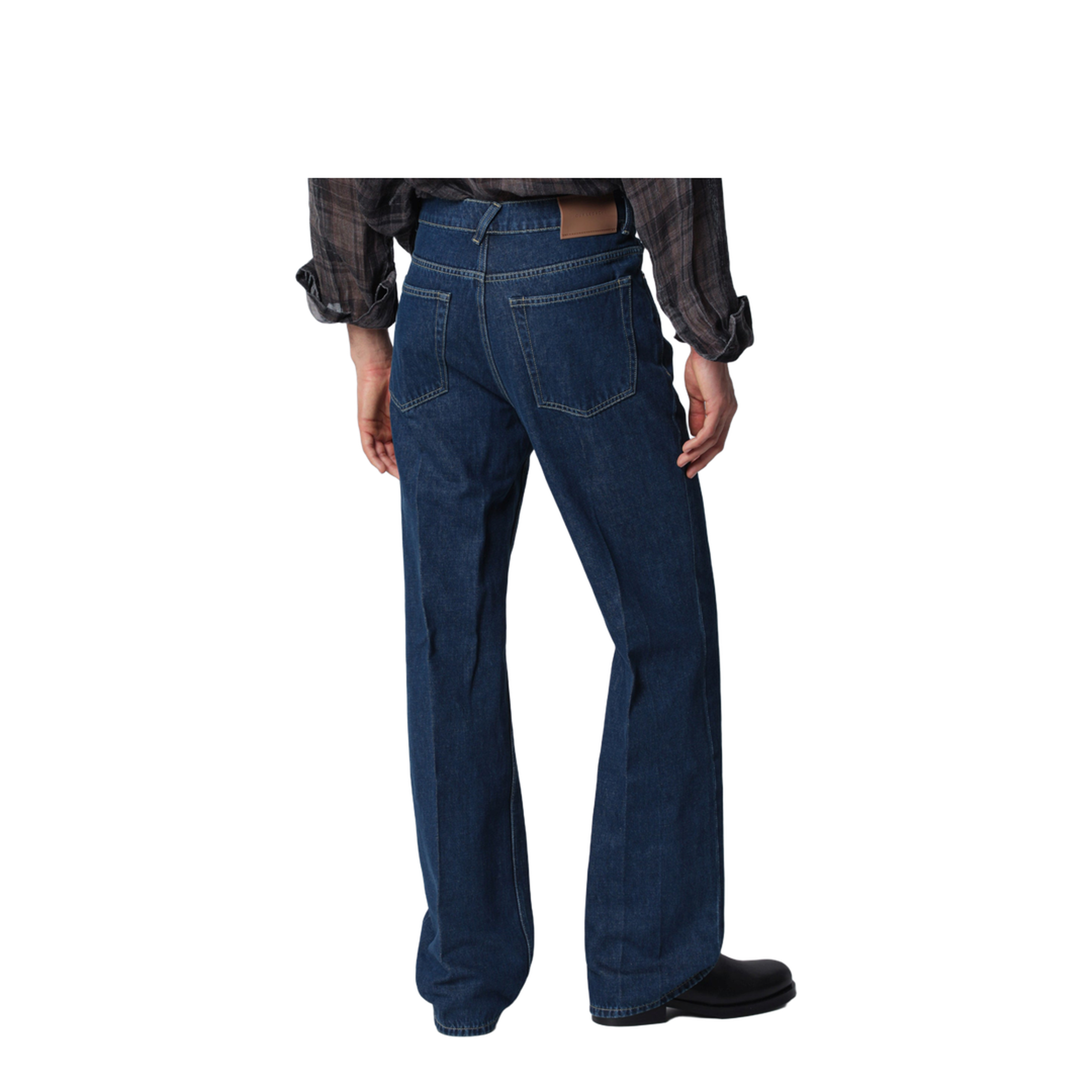 70S Cut High-Waisted Flared Indigo Jeans - Image 2