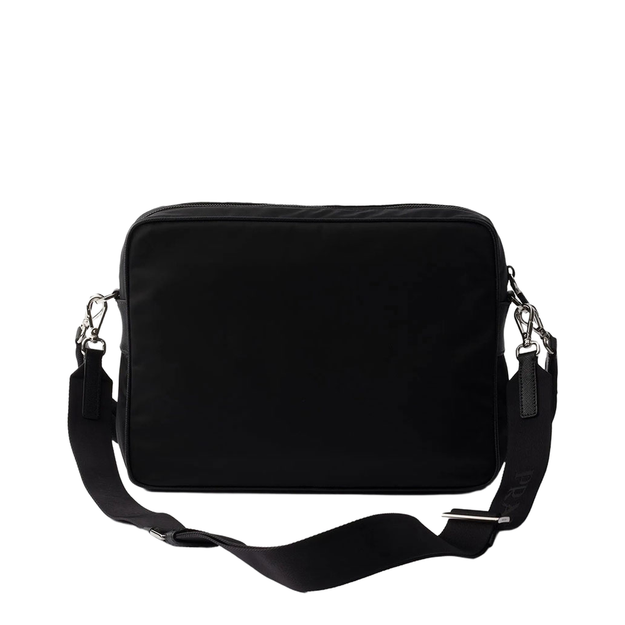 Logo-Plaque Re-Nylon Messenger Bag - Black - Image 2