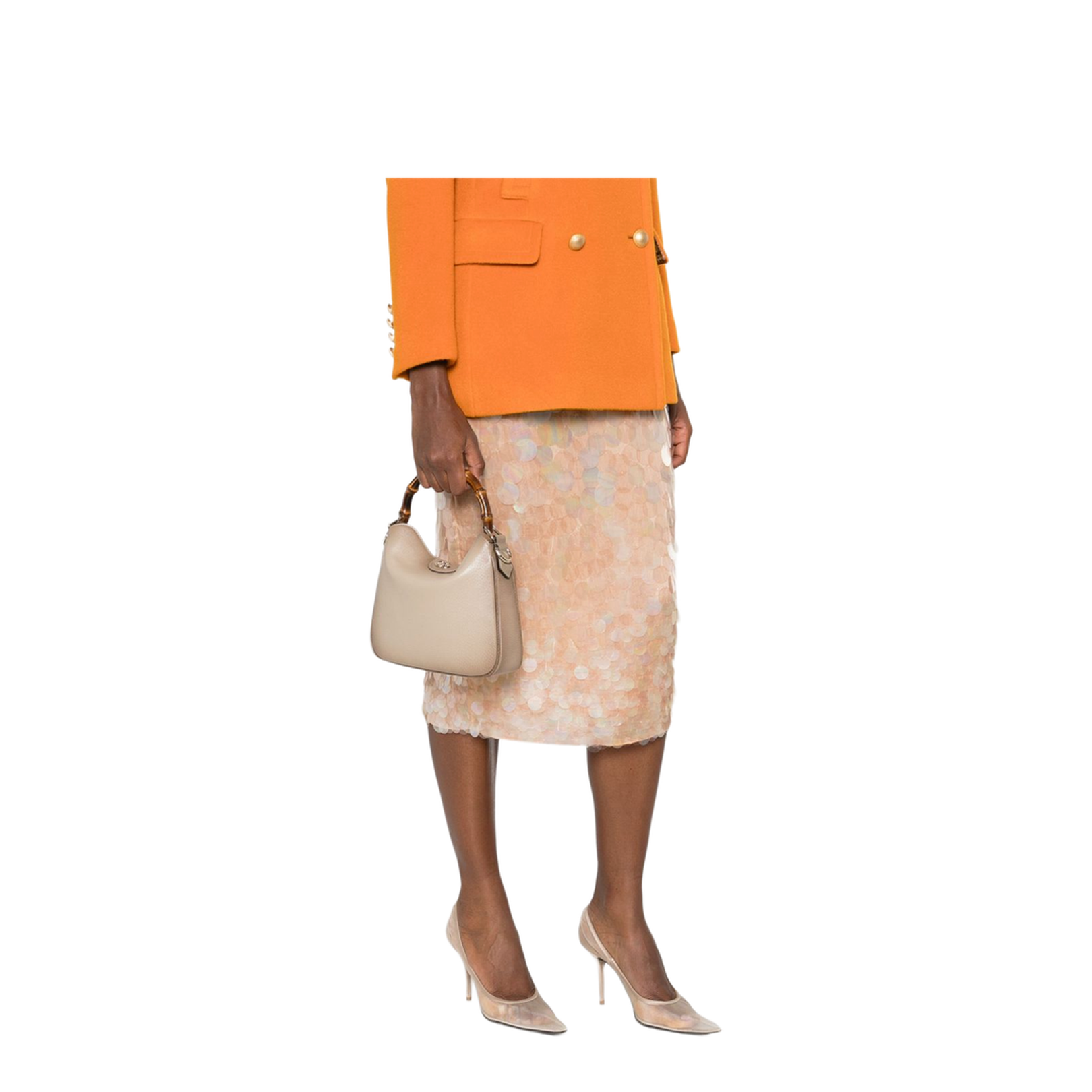 Diana Small Shoulder Bag in Gradient Oatmeal Leather - Image 5