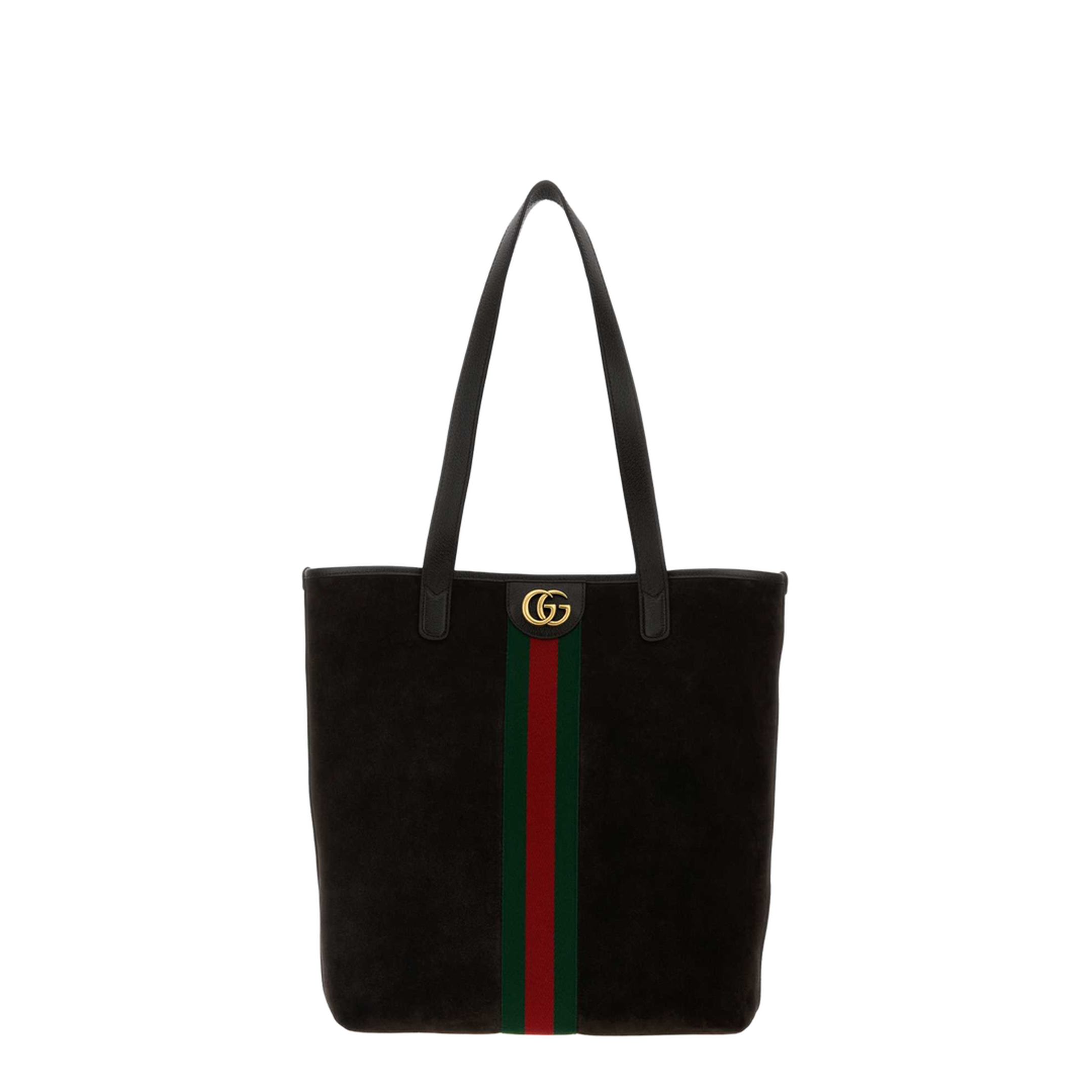 Ophidia Medium Tote Bag in Dark Brown Suede - Image 1