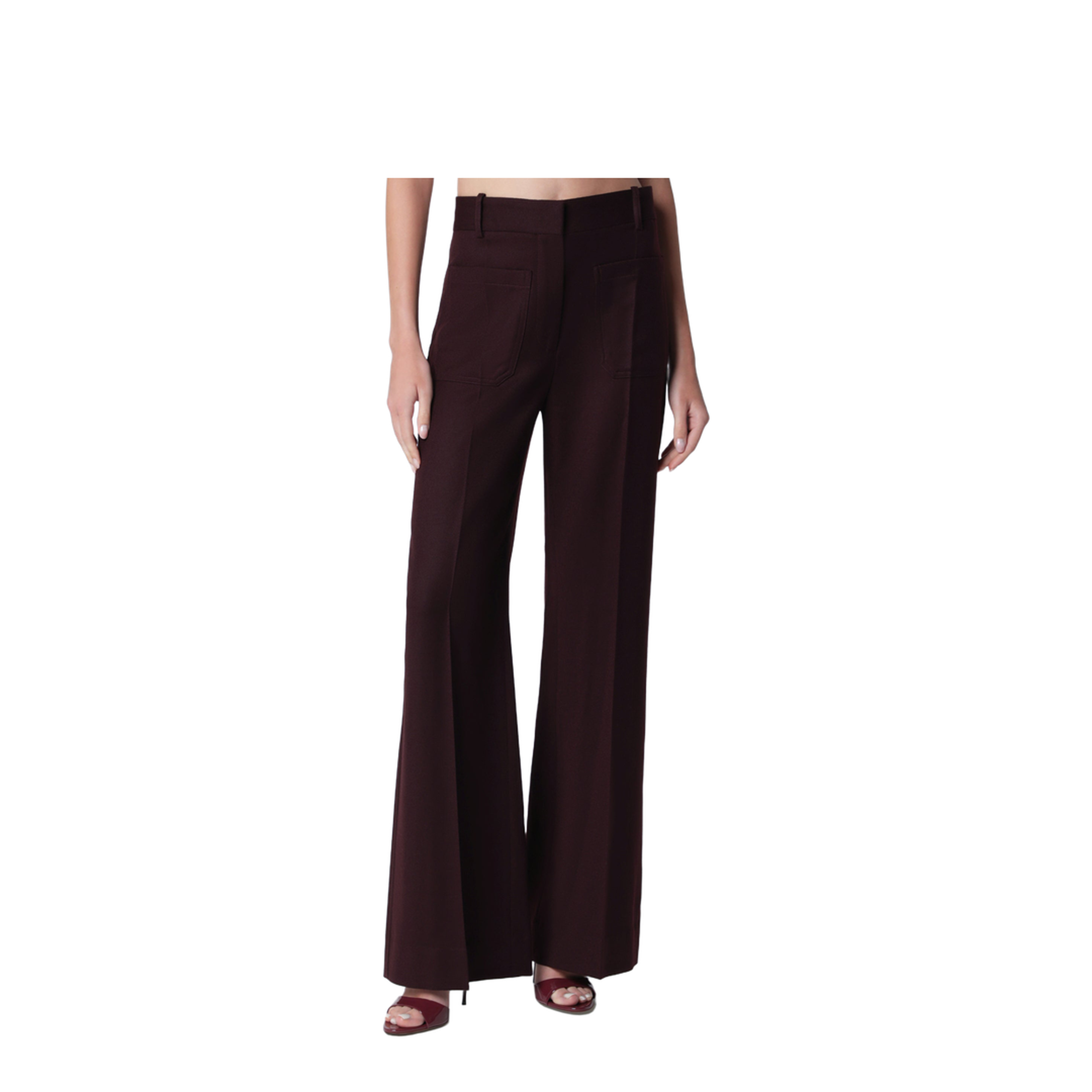 Dark Acai Purple Virgin Wool Flannel Trousers - Image 1