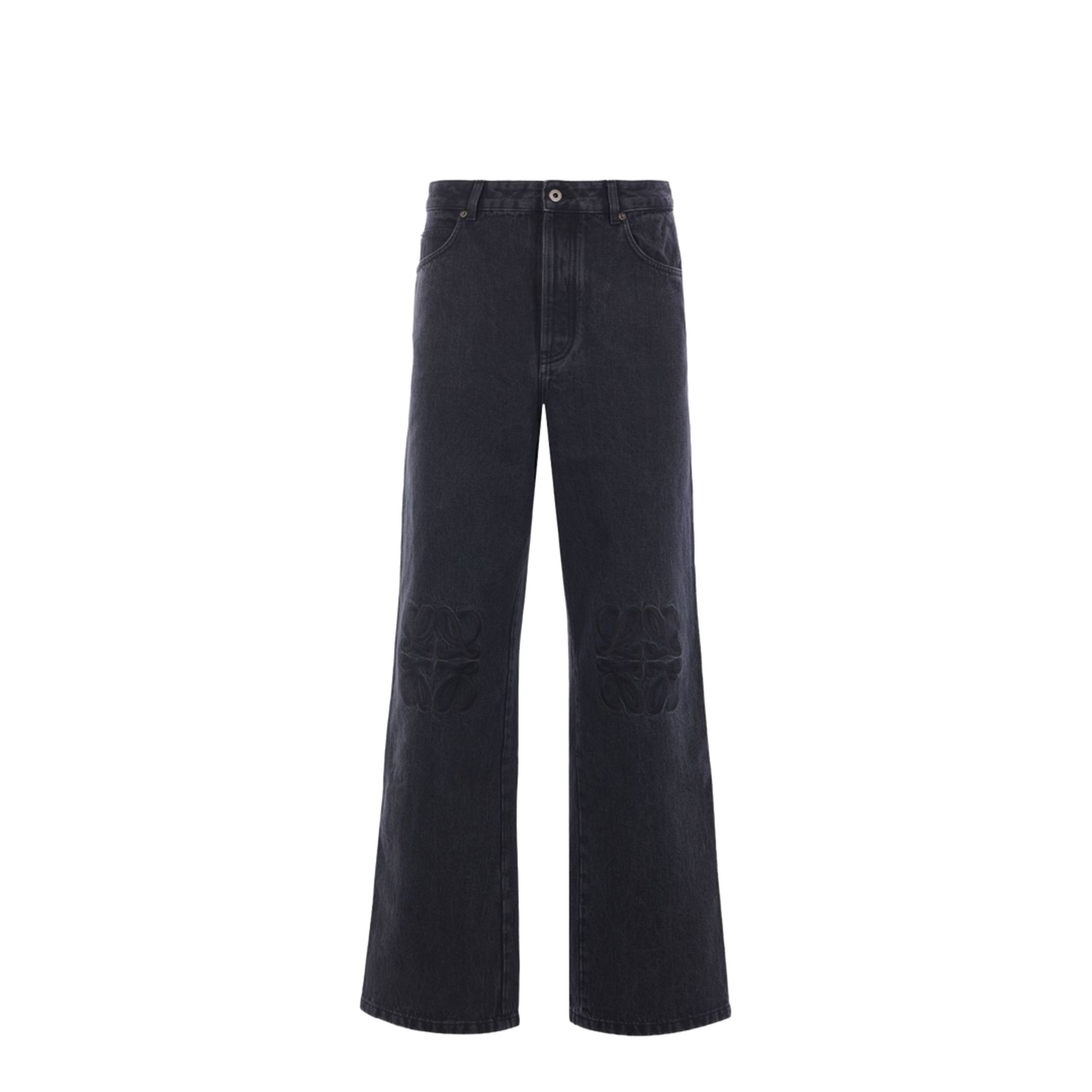 Anagram Baggy Jeans in Denim Black - Image 1