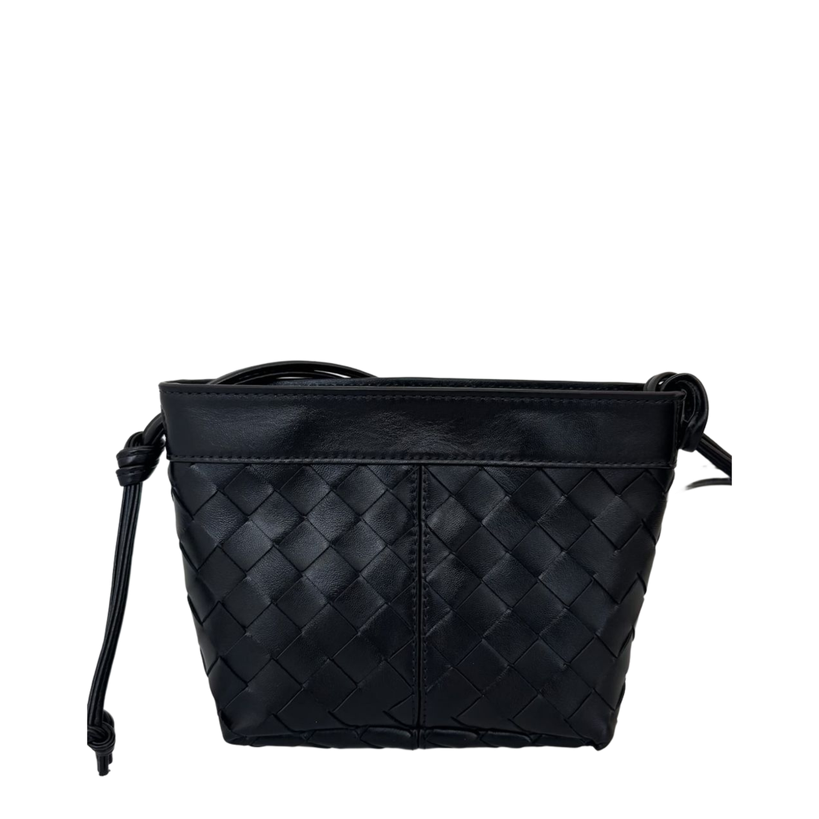 Intrecciato Small Leather Shoulder Bags - Black - Image 2
