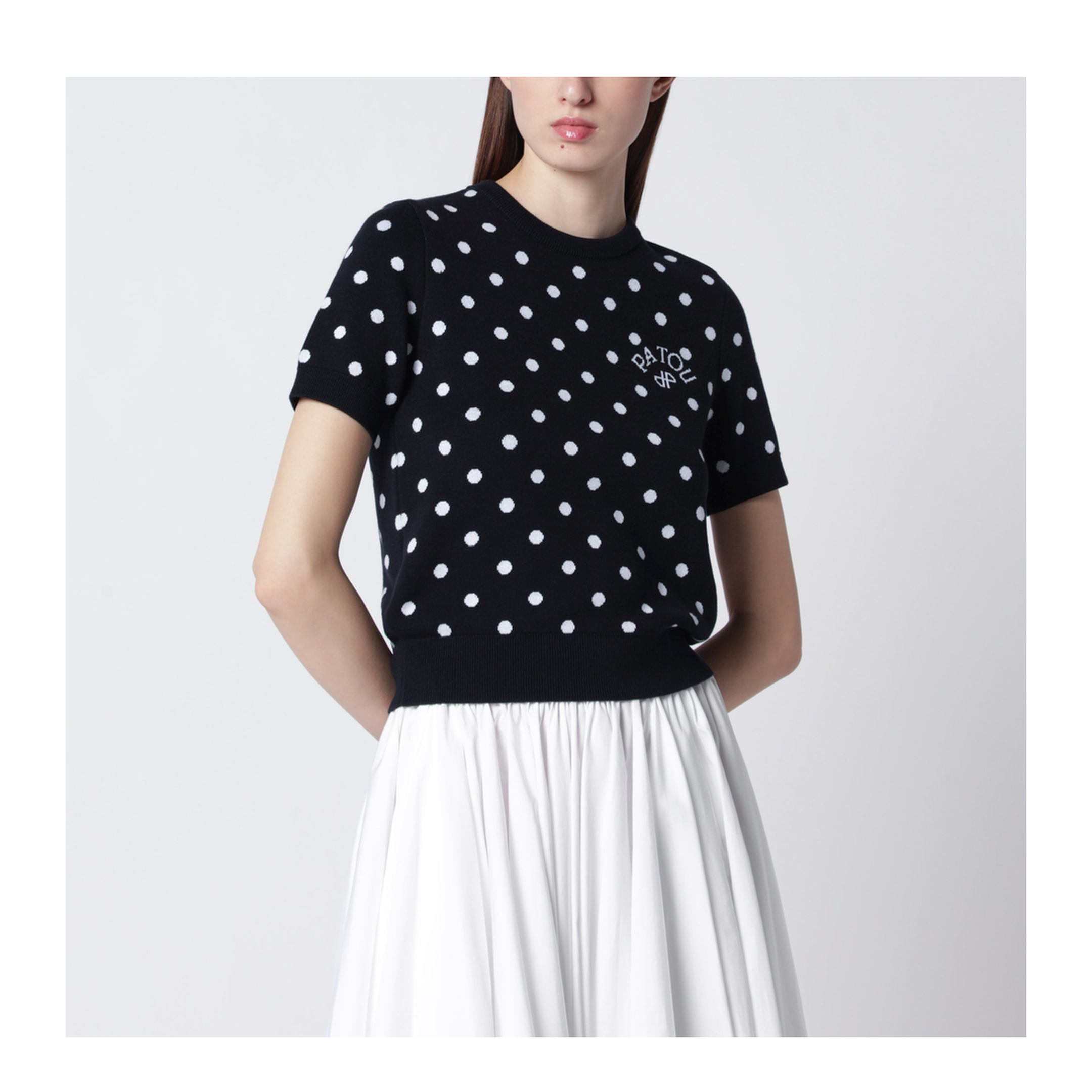Polka-dot T-shirt in eco-responsible cotton blend - Image 1