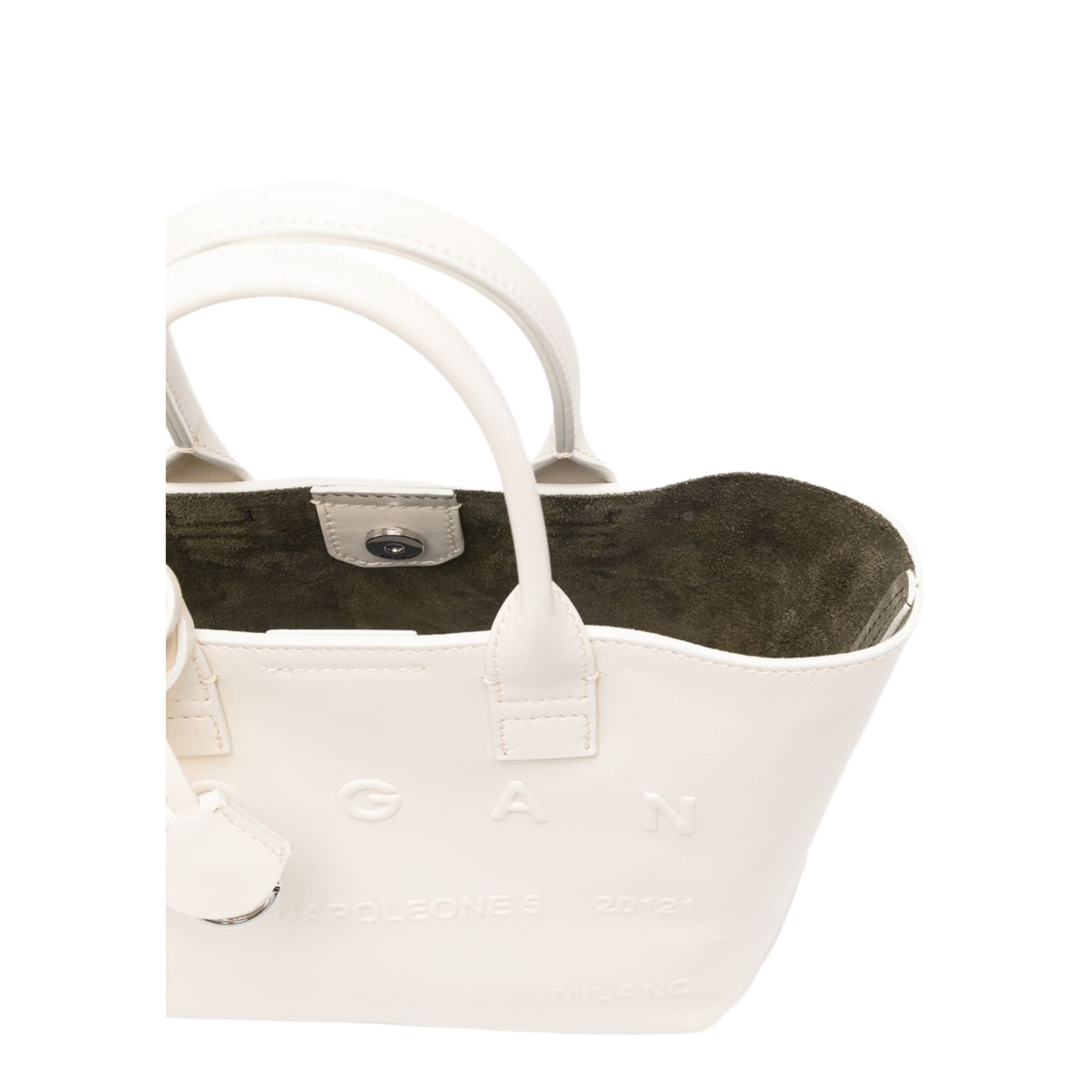 Address Mini Calf Leather Shopping Bag - Ivory - Image 3