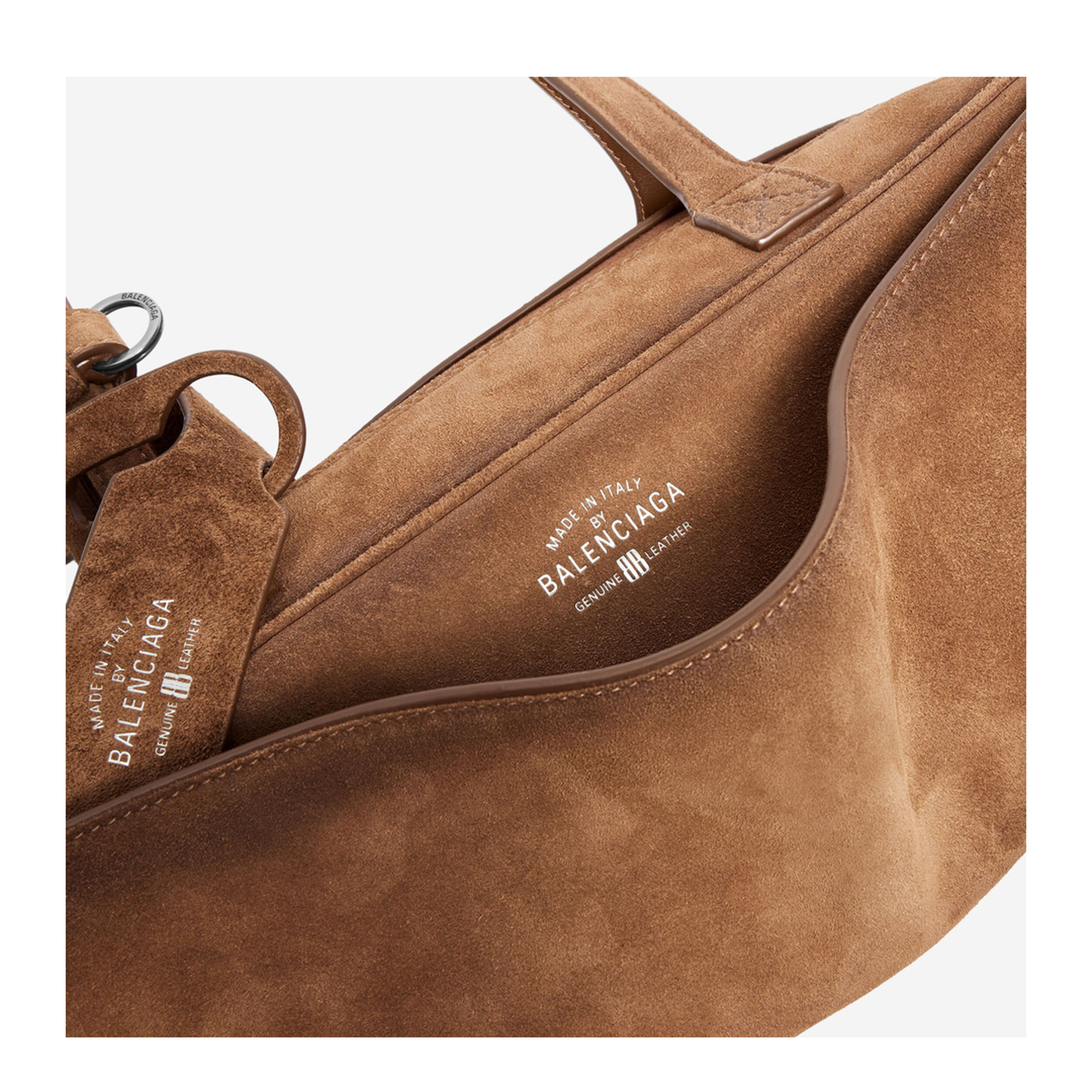 Carrie Small Waxed Suede Calfskin Bowling Bag - Camel - Image 3