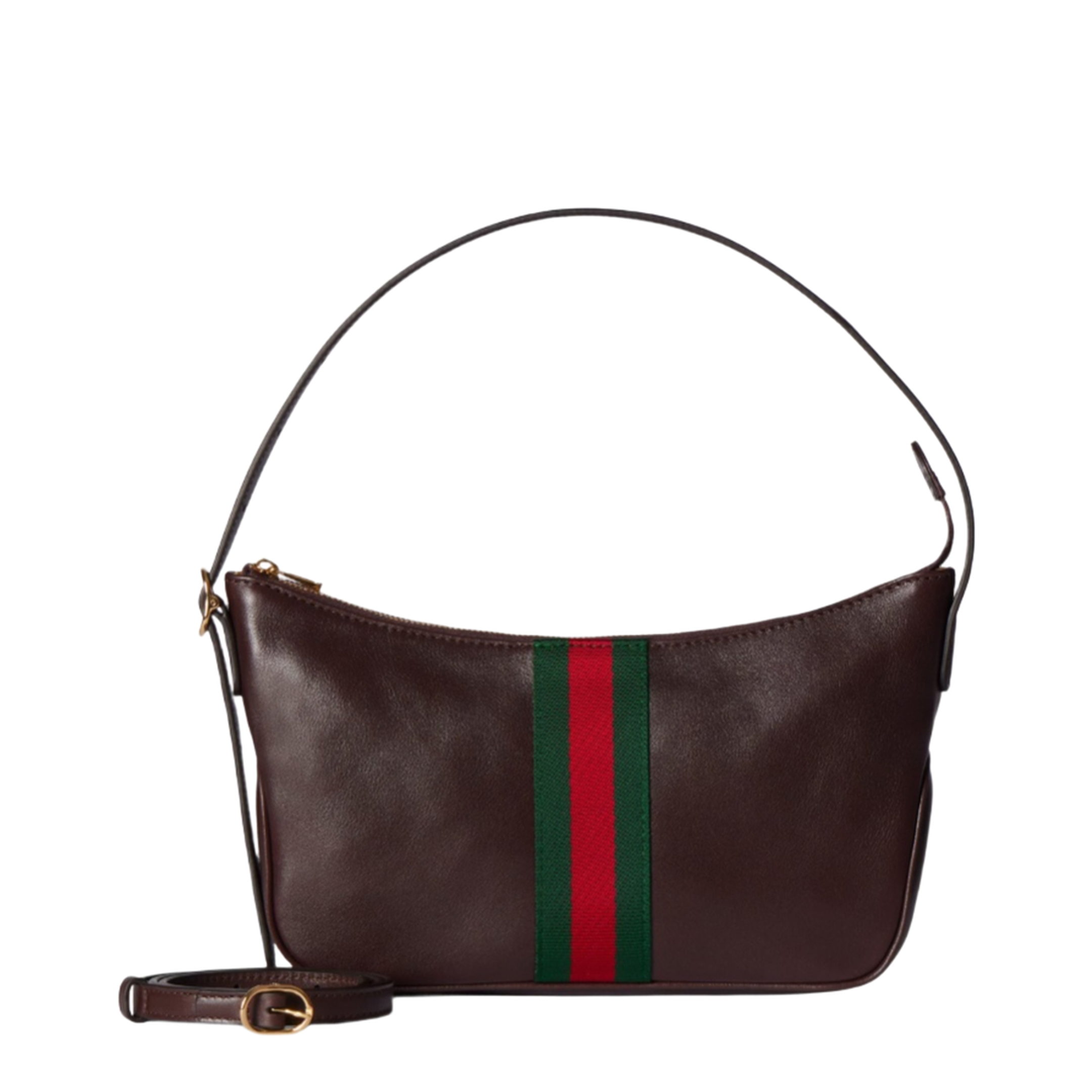 Lunetta small crossbody bag in dark brown leather - Image 2