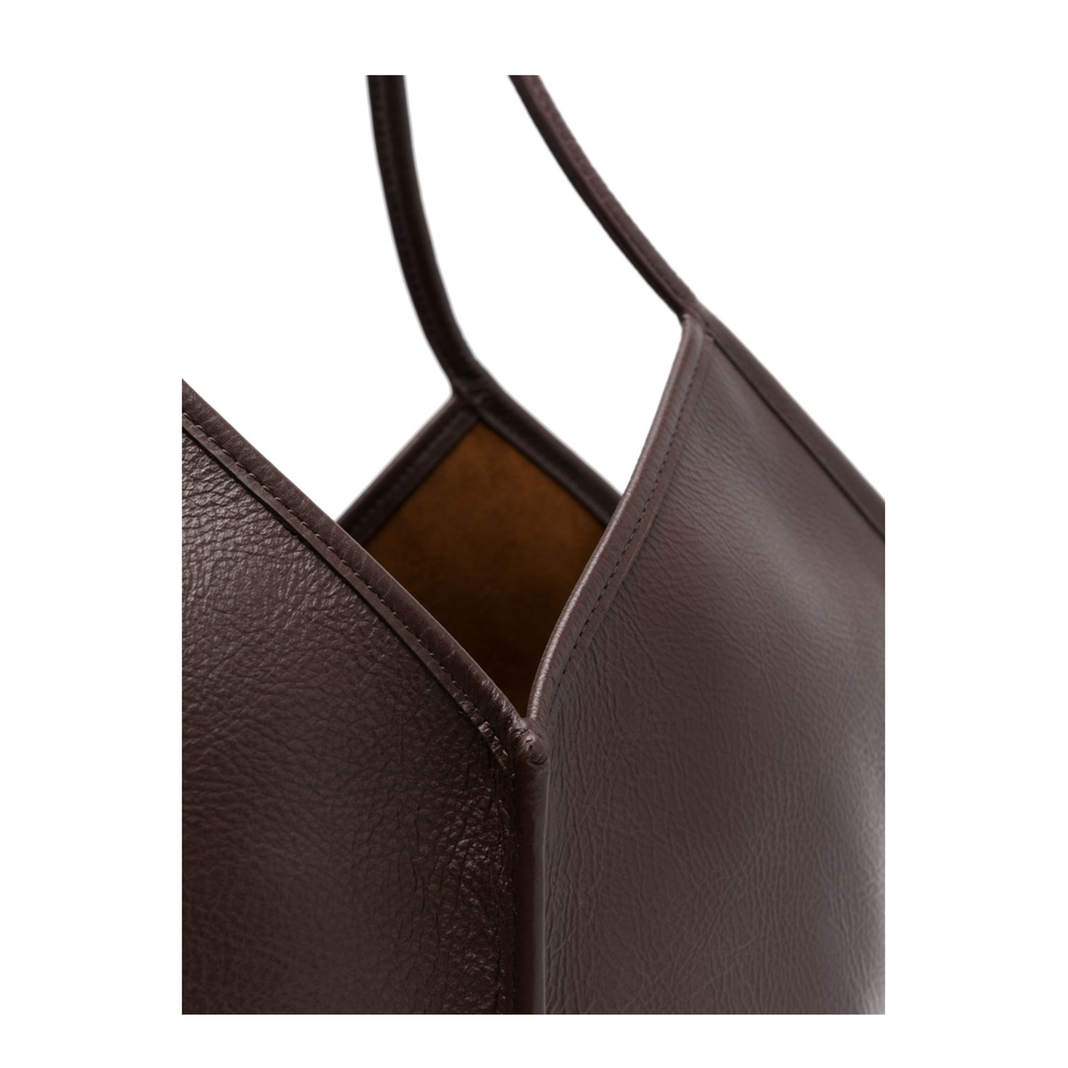 Calella Distressed Leather Tote Bag - Dark Brown - Image 2