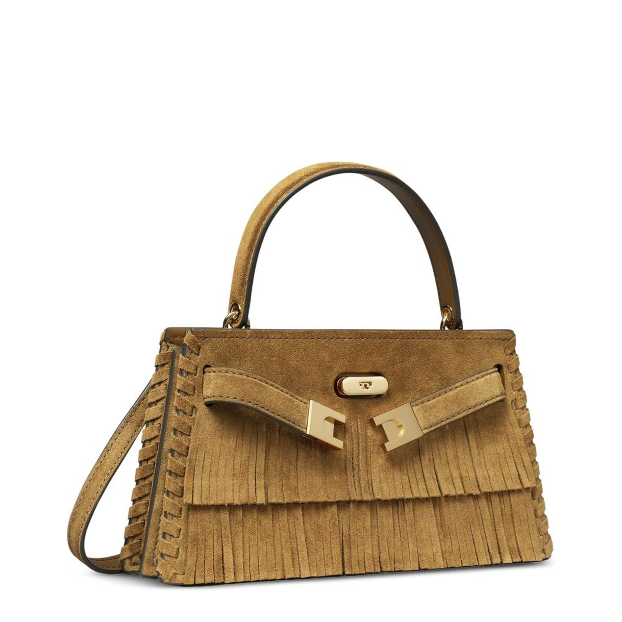 Lee Radziwill Mini Suede Fringe Top-Handle Bag - Wild Tabacco - Image 5