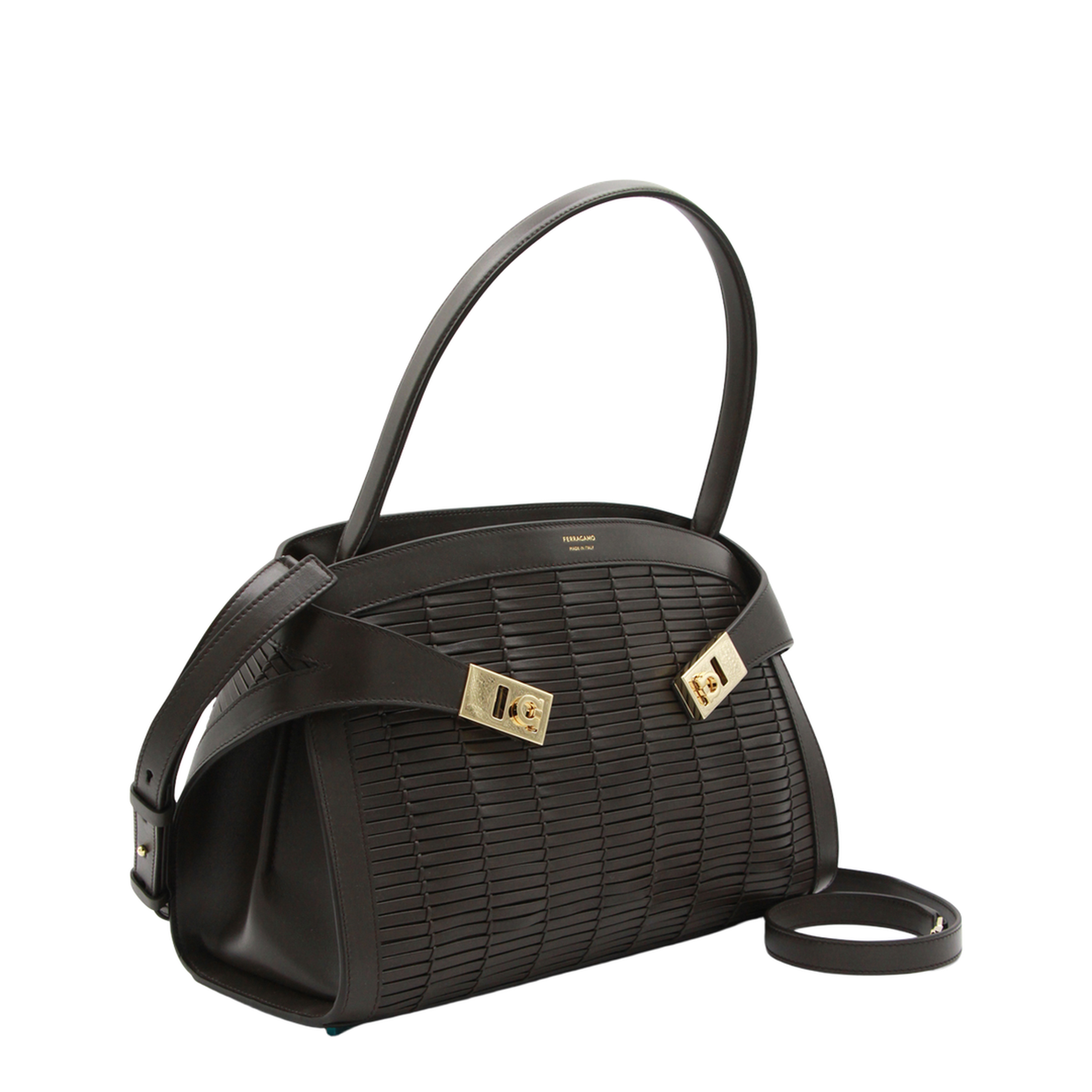 Hug Medium Calfskin Handbag - Dark Brown - Image 3