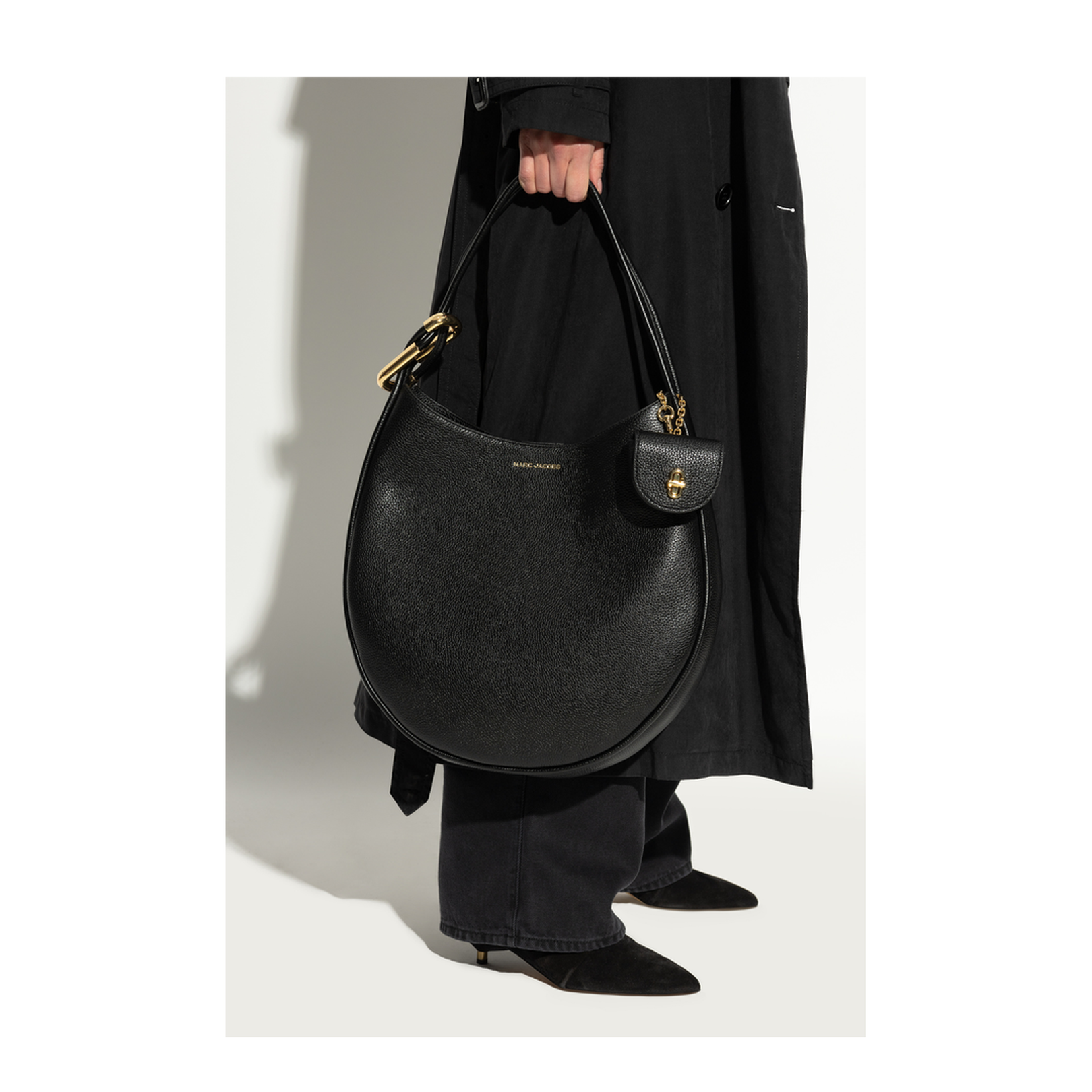 The Large Dual Hobo Bag Leather Black - Image 2