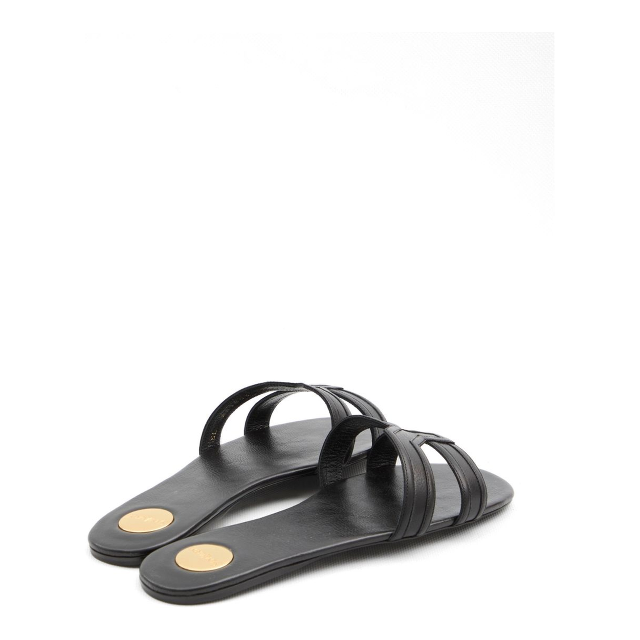 MABROUKA Slides in Smooth Leather in Black - Image 4