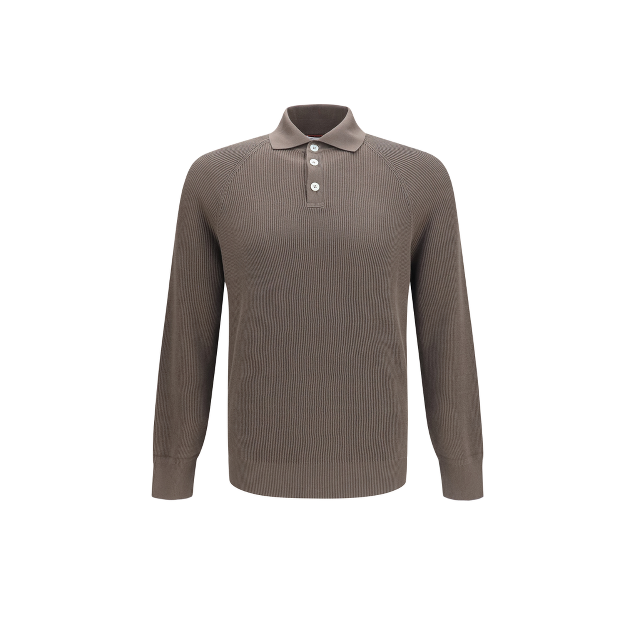 Long-sleeve Knit Polo Shirt - Image 1
