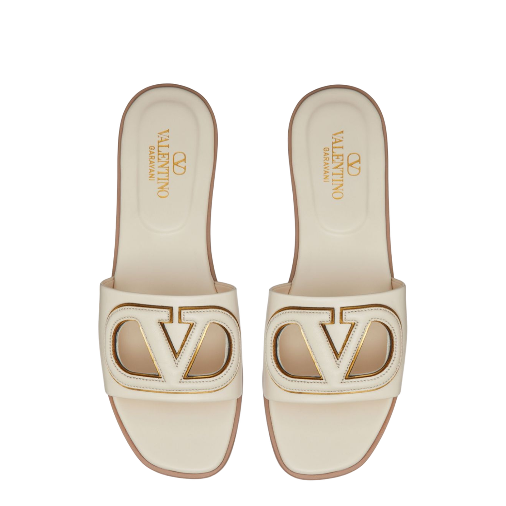 VLogo Cut-Out Leather Sandals - Image 4