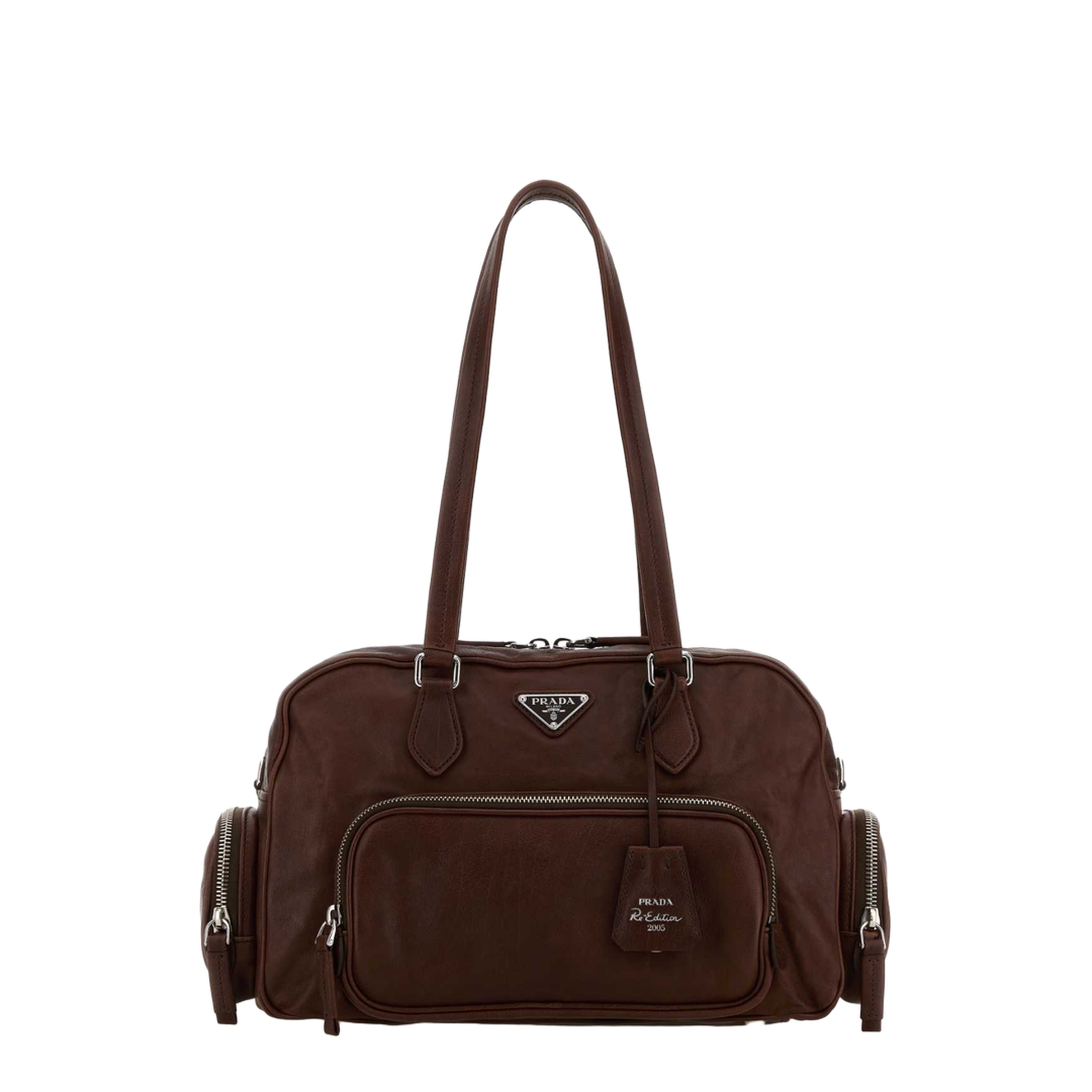 Large Washed Leather Top-Handle Bag - Cocoa Brown - Image 1