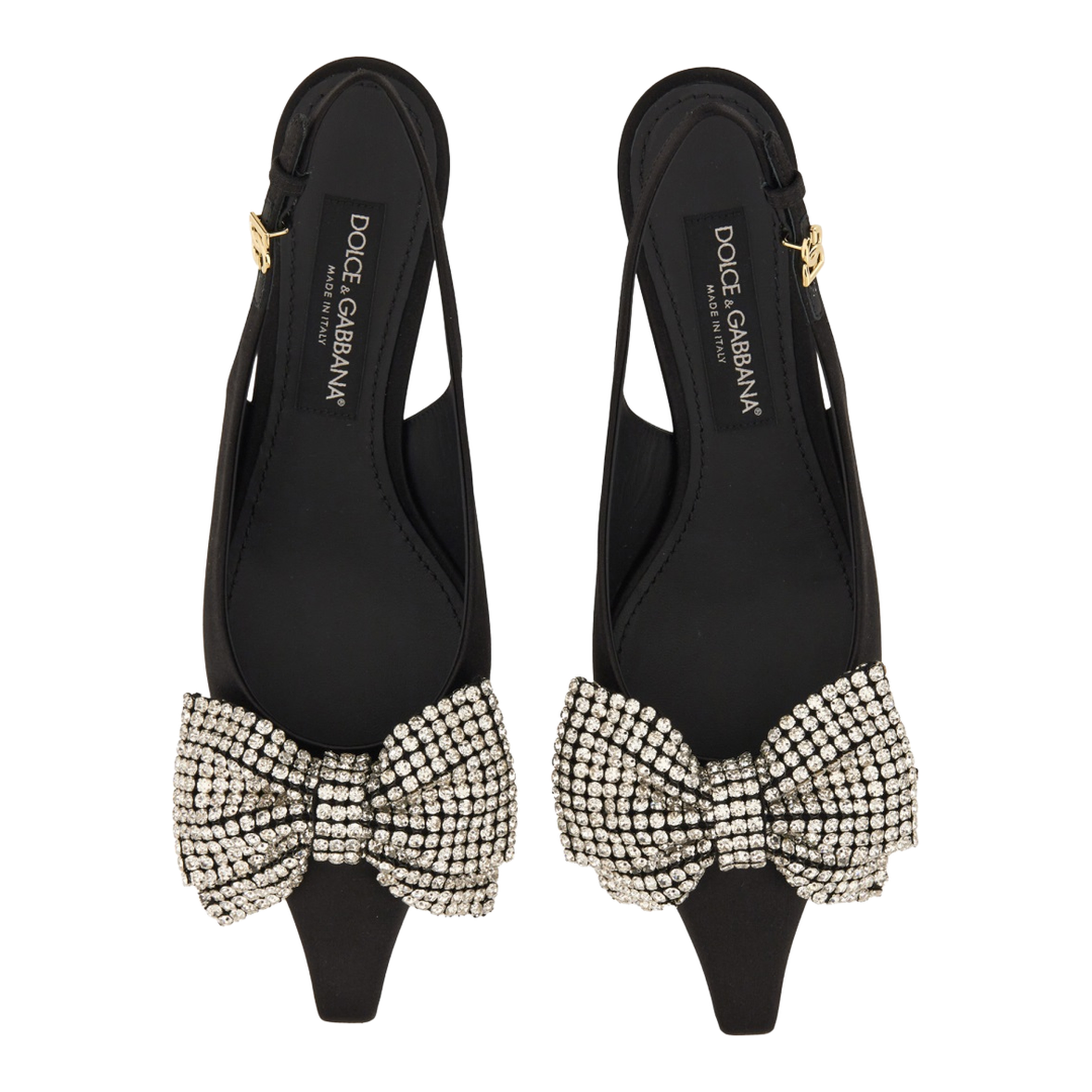 Satin Sling-Back with Rhinestone Embroidery - Image 3