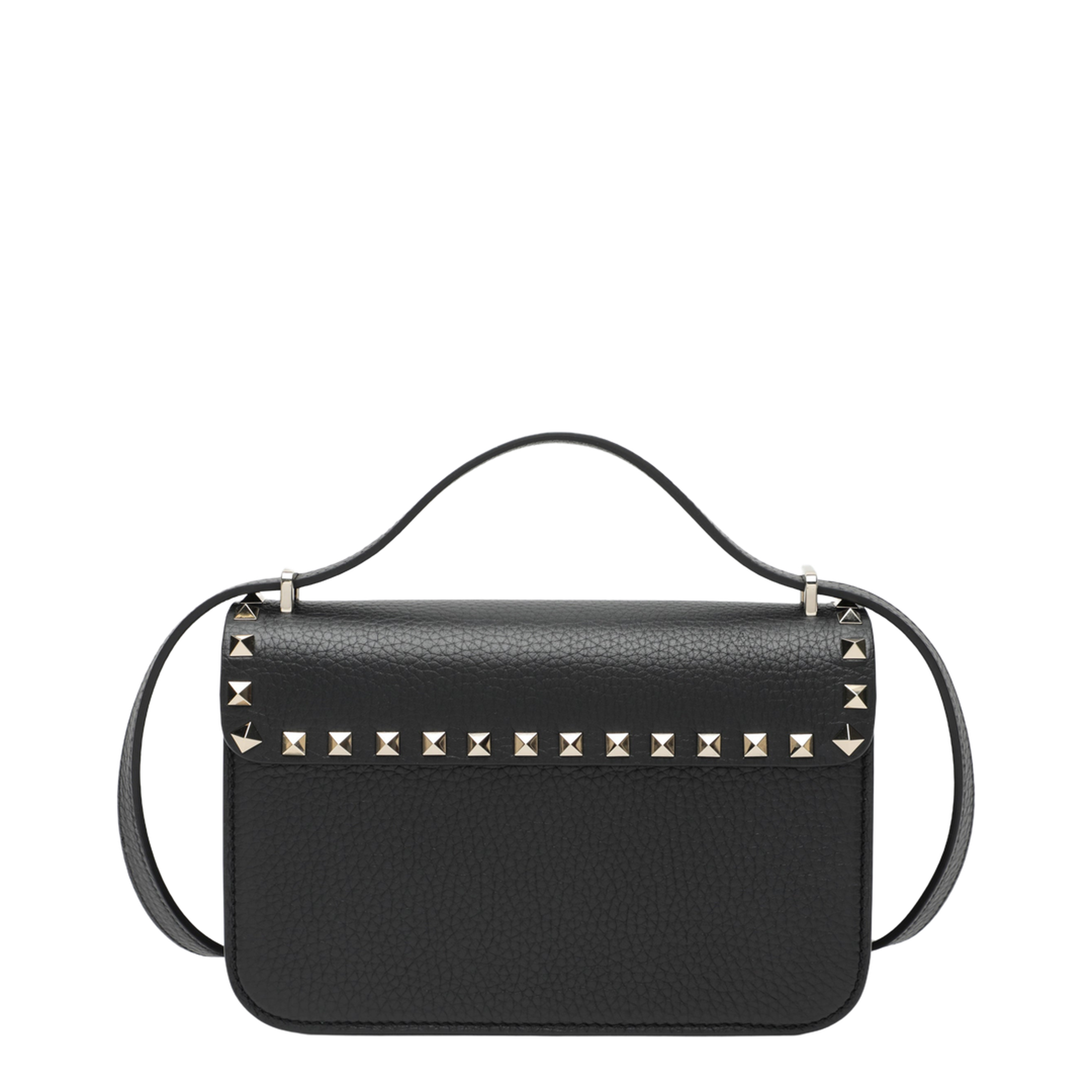 Rockstud Small Calfskin Shoulder Bag - Black - Image 2