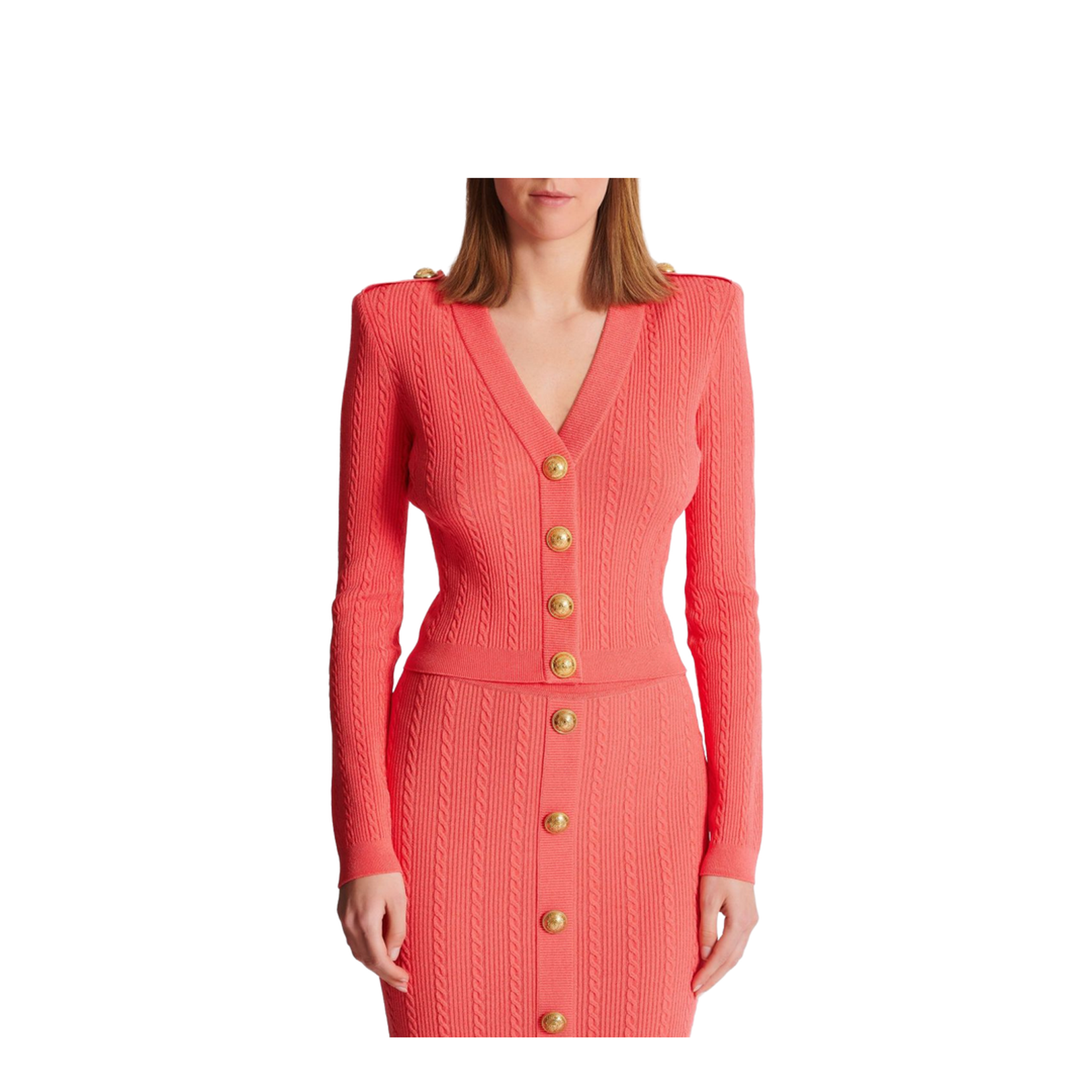 Long-sleeved cable-knit cardigan - Image 2