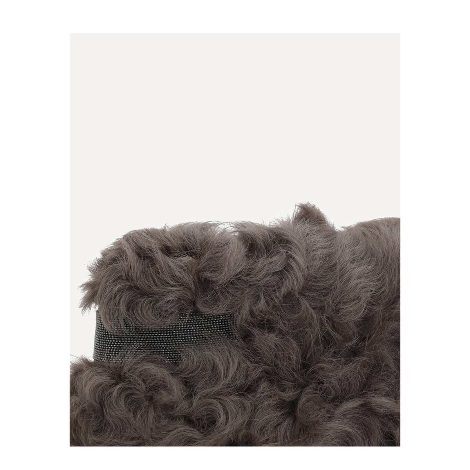 Essence Pouch Bag in Wavy Shearling with Precious Bands - Image 3