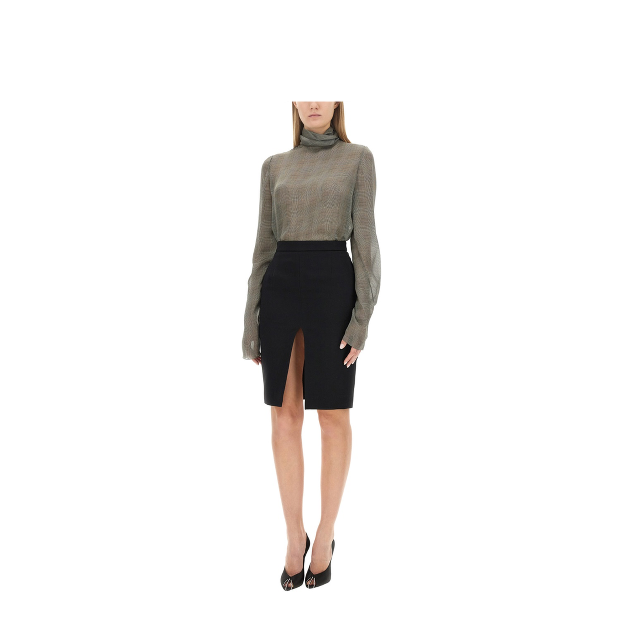 Silk Charmeuse Turtleneck Blouse - Image 2
