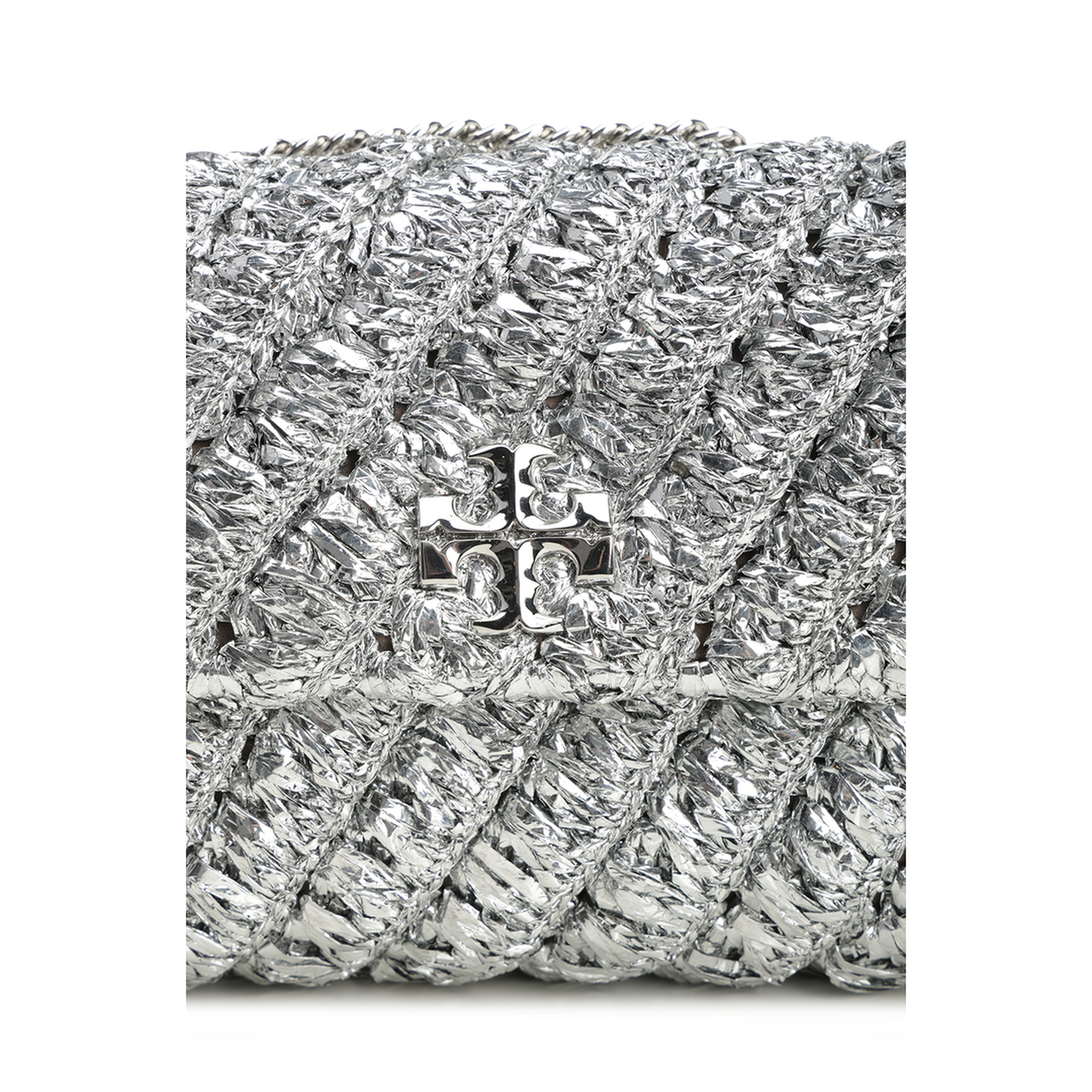 Kira Woven Shoulder Bag Silver - Image 5