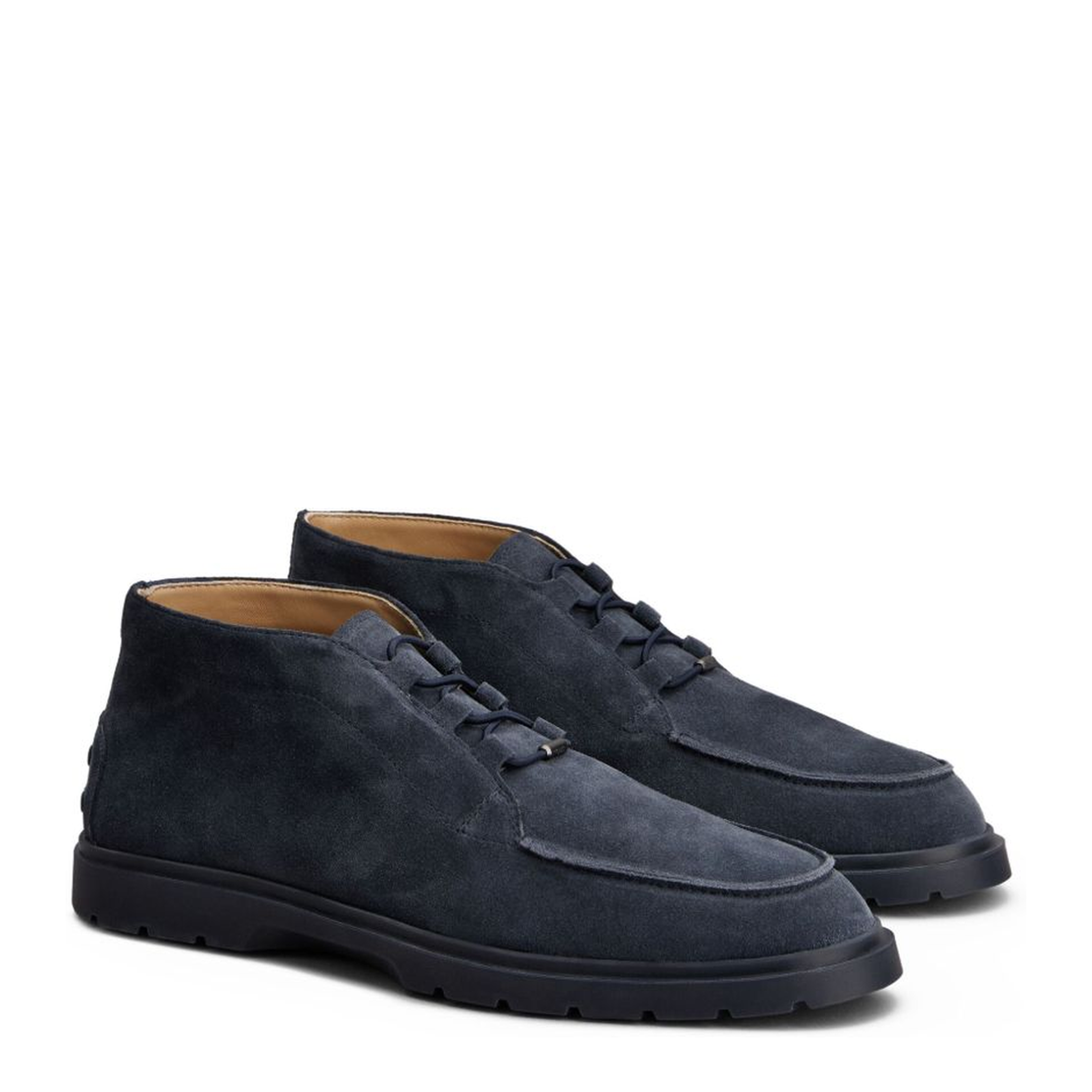 Blue Front Lace-Up Fastening Round Toe Branded Insole - Image 5
