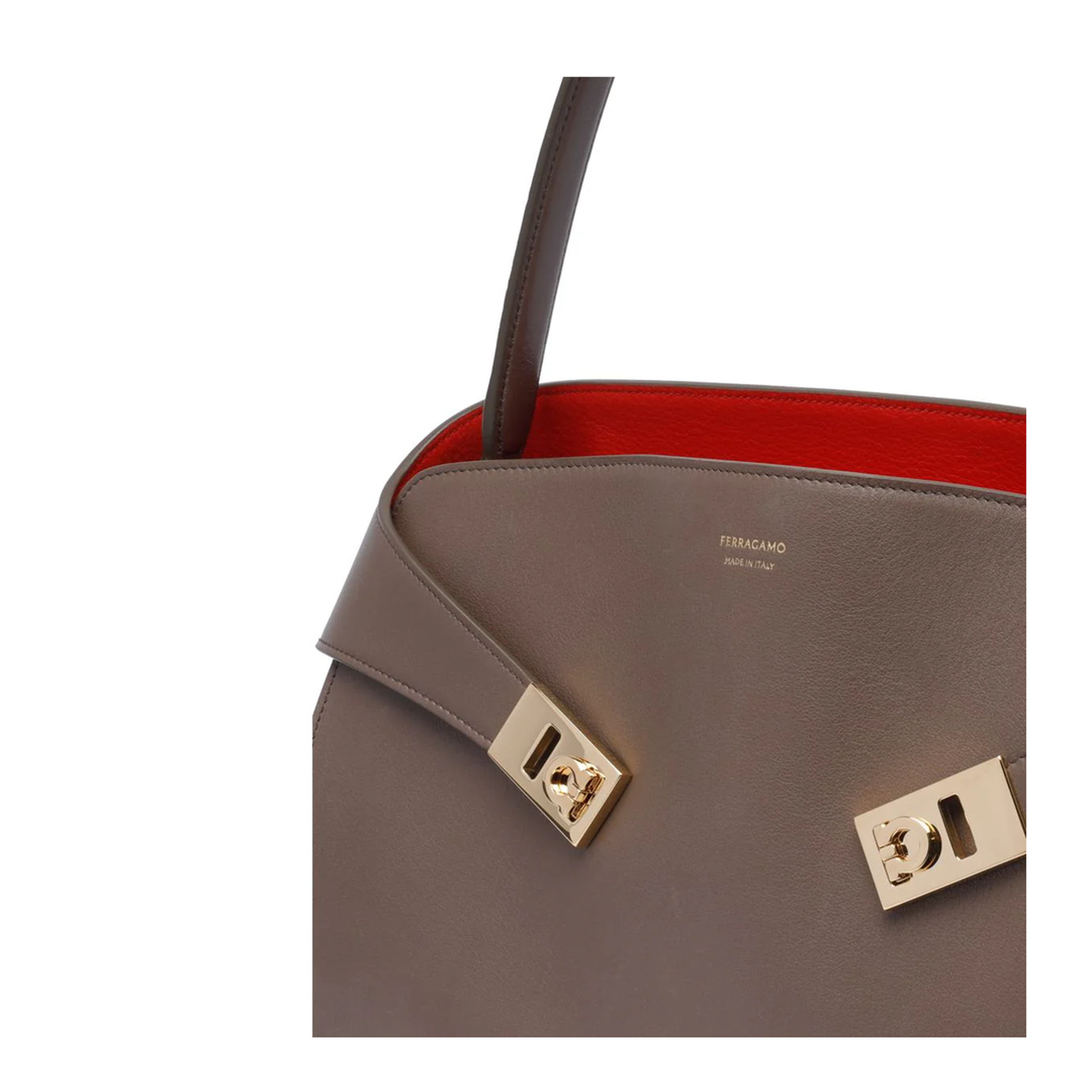 Hug Calfskin Handbag - Brown - Image 4