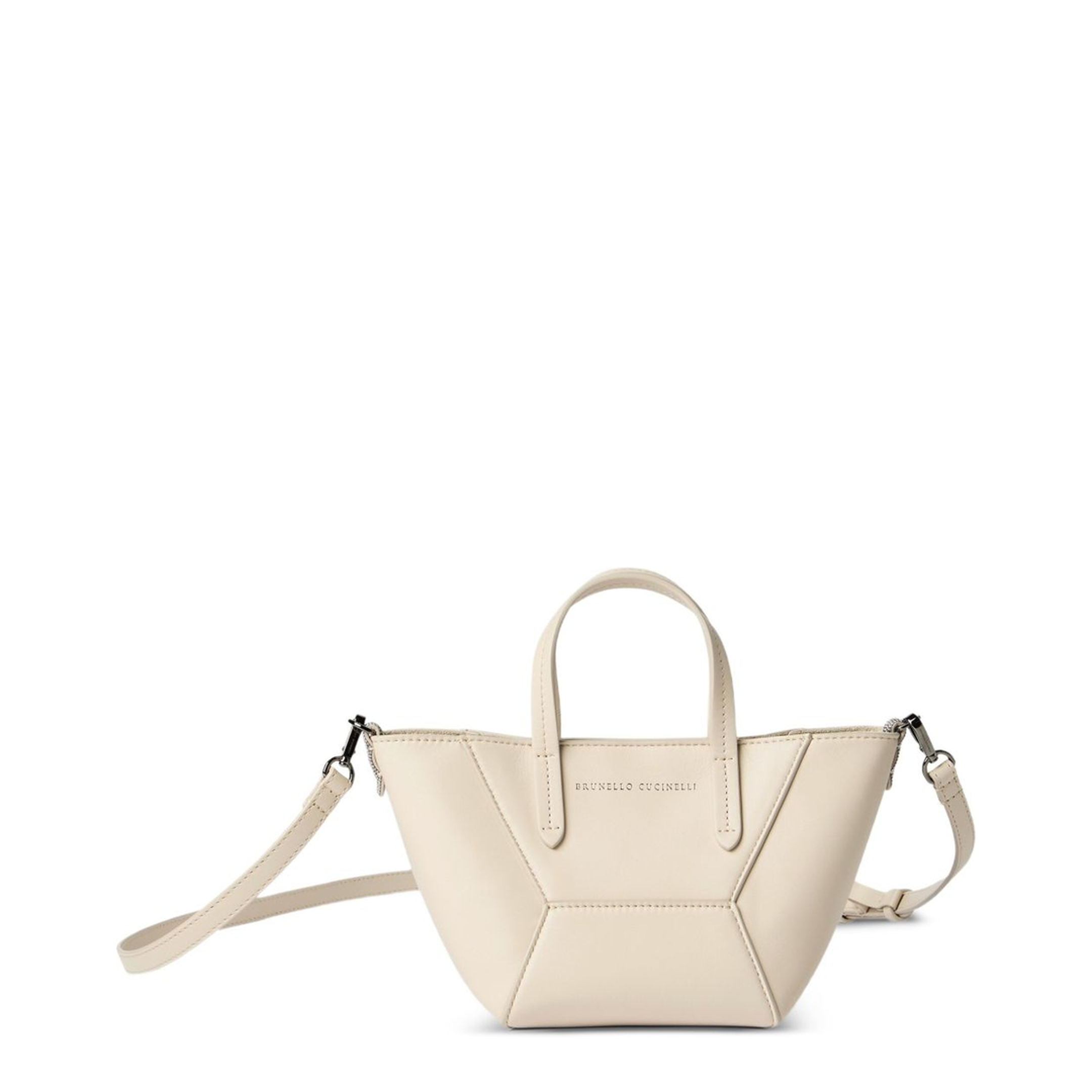 Duo Mini Calfskin Leather Crossbody Bag - Ivory - Image 1