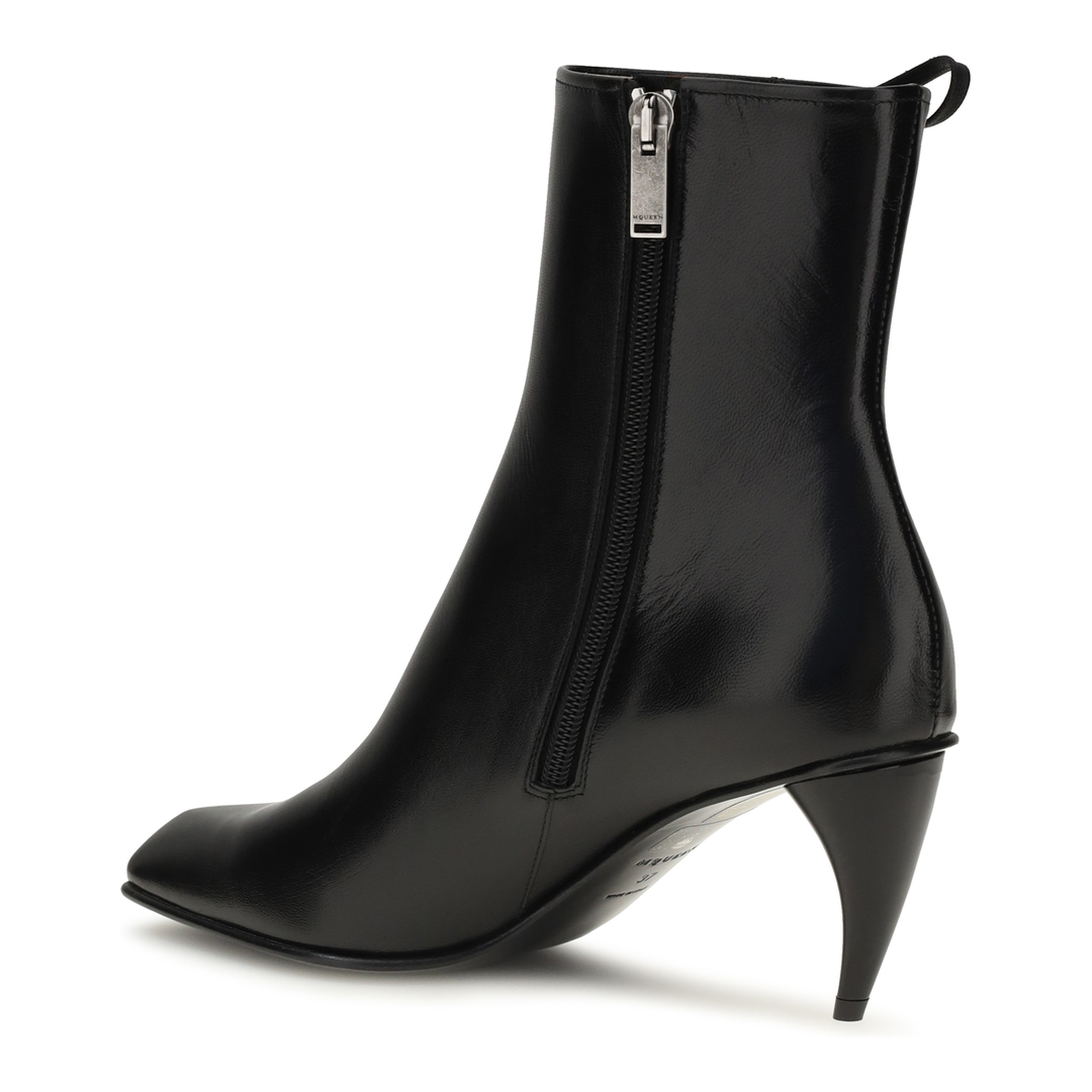 Curved-heel Ankle Boots with Side Lacing - Image 3