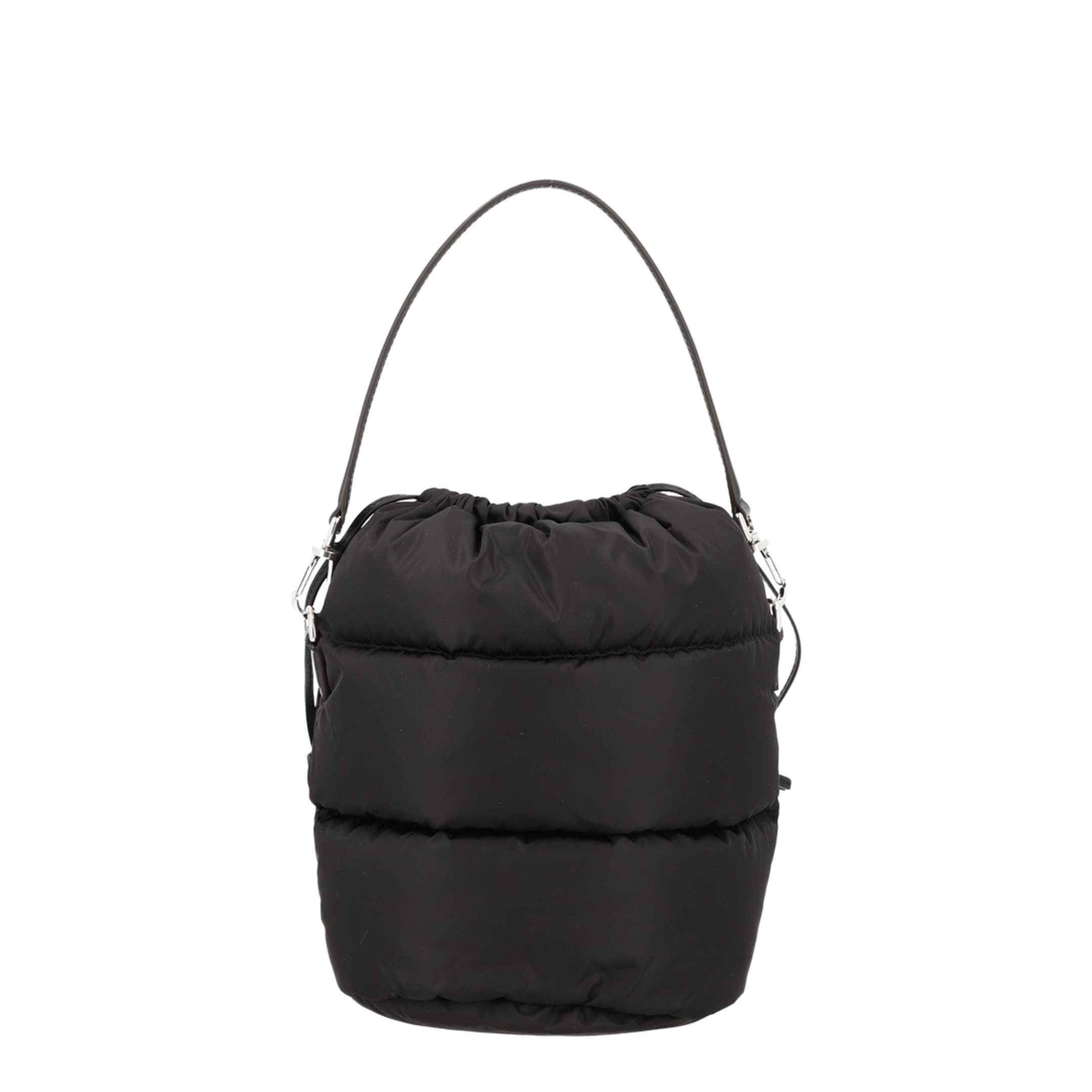 Black Handbag with Drawstring Closure - Image 2