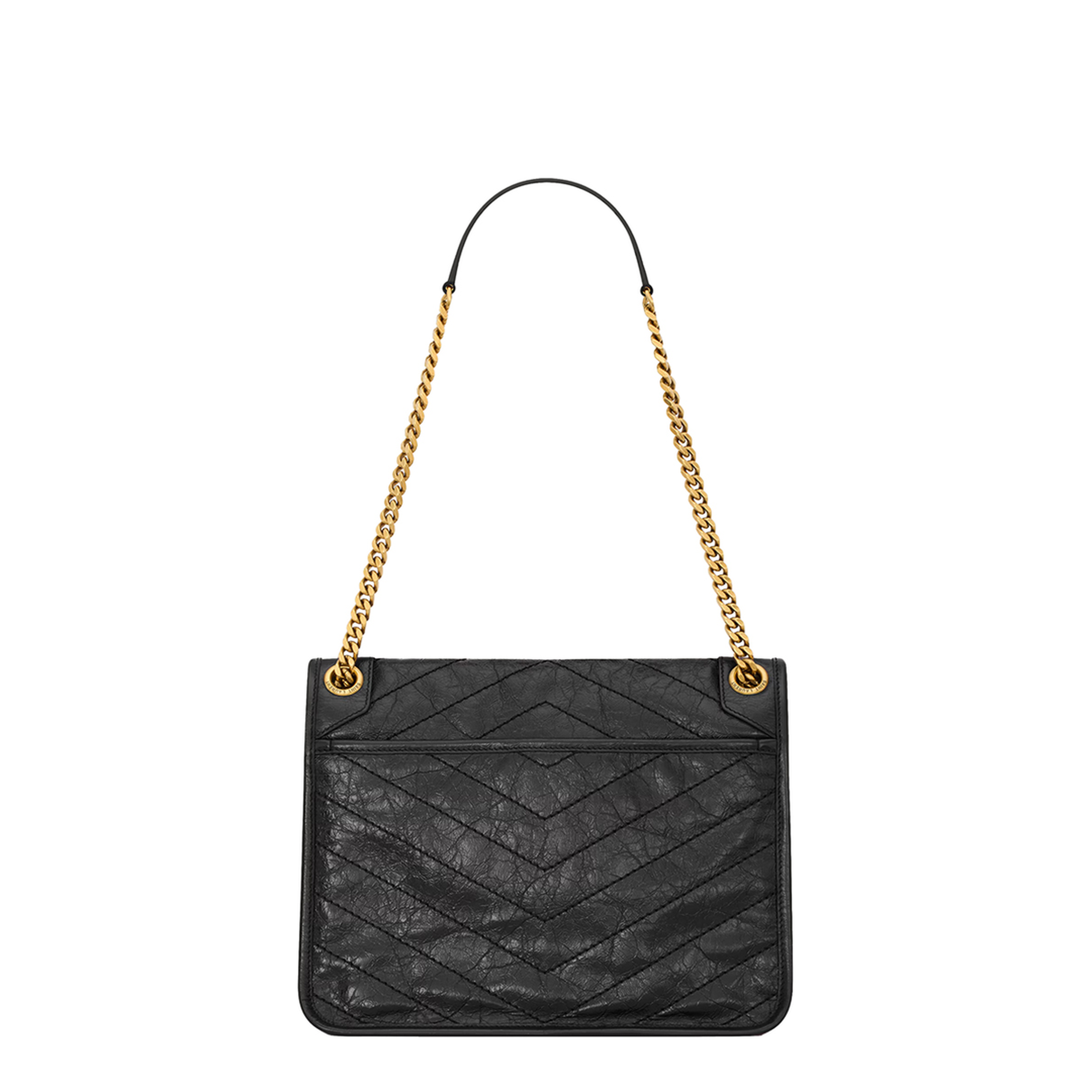 Niki Medium Calf Leather Shoulder Bag - Black - Image 9