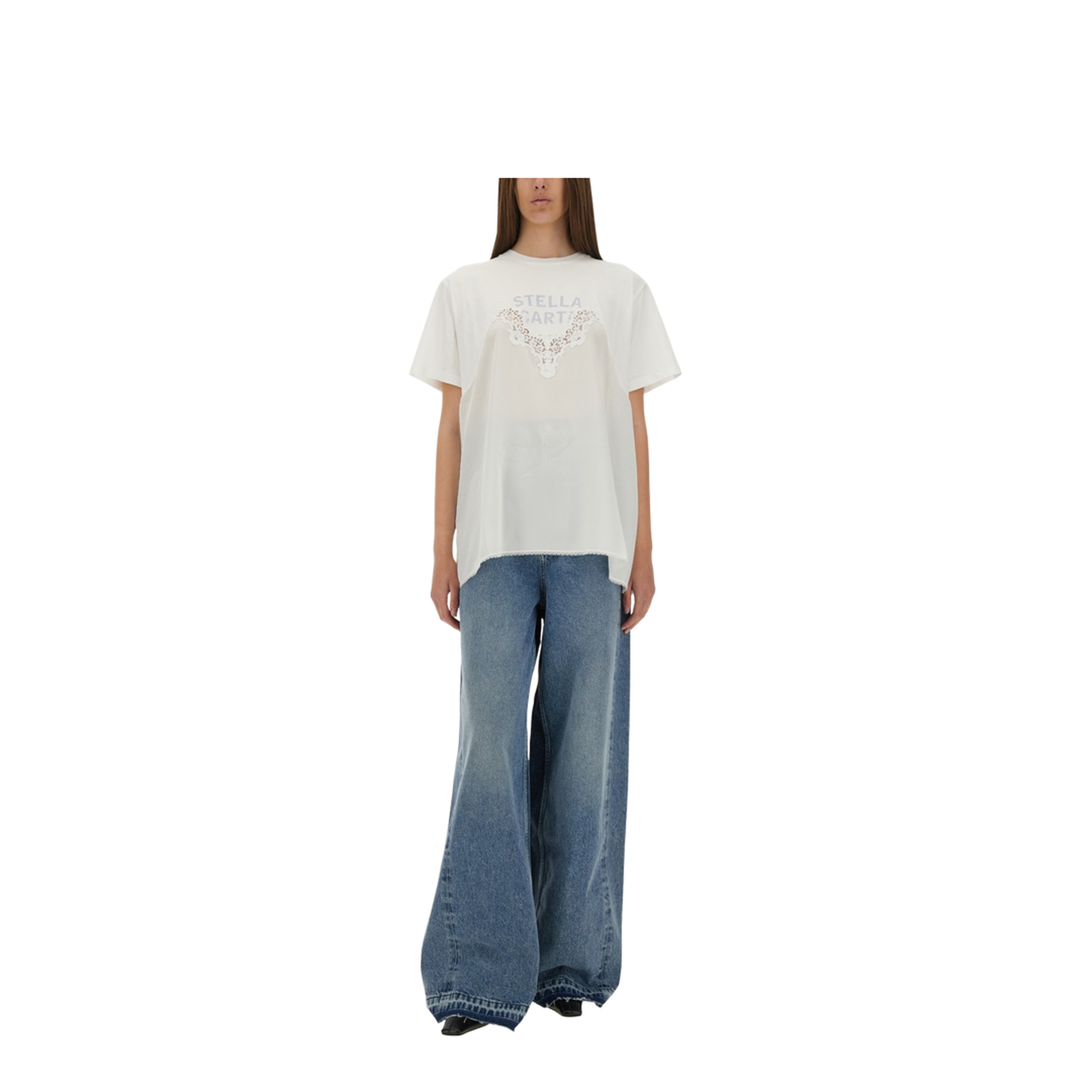 T-Shirt with Lace Insert - Image 2