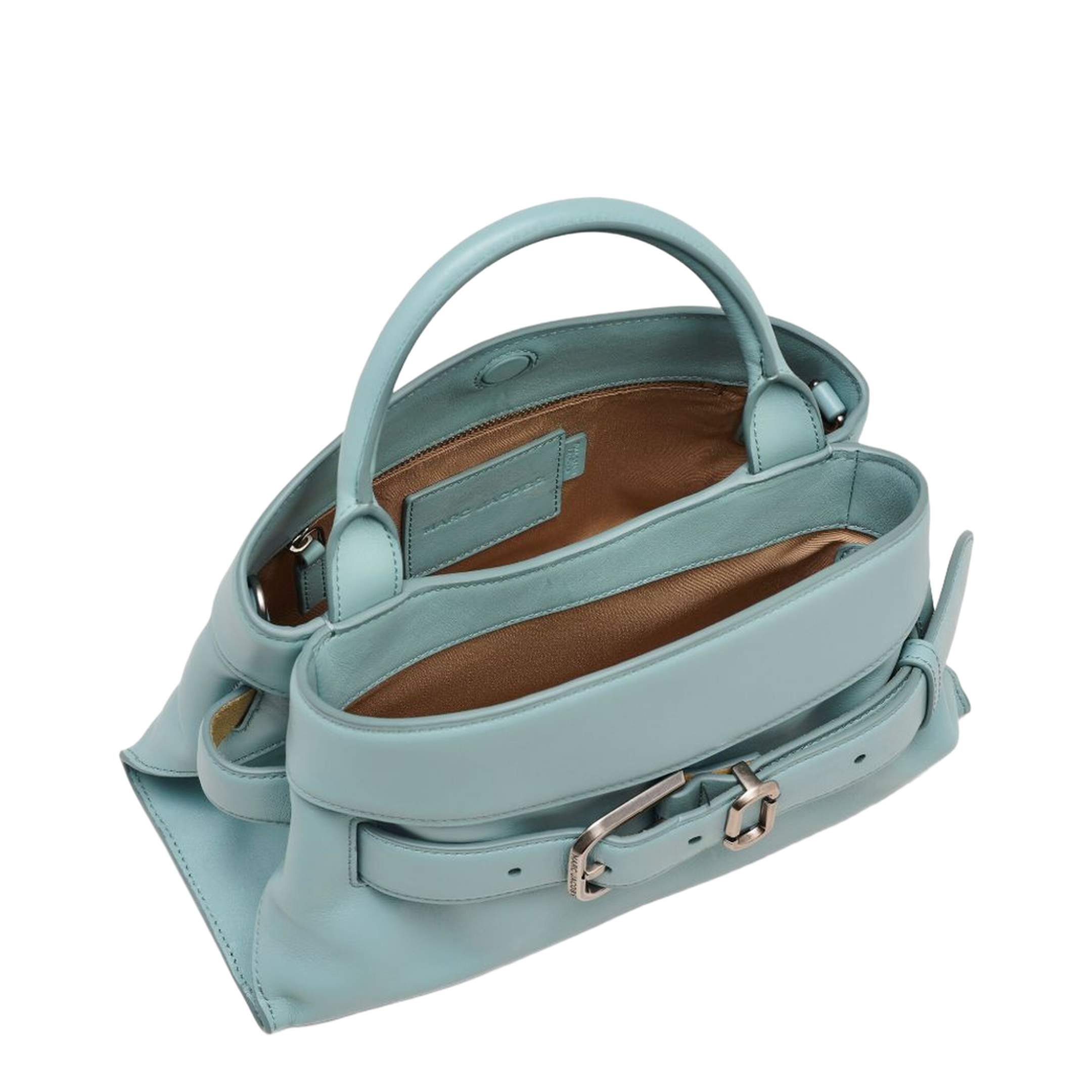 Dakota Small Smooth Leather Satchel - Sky Blue - Image 4
