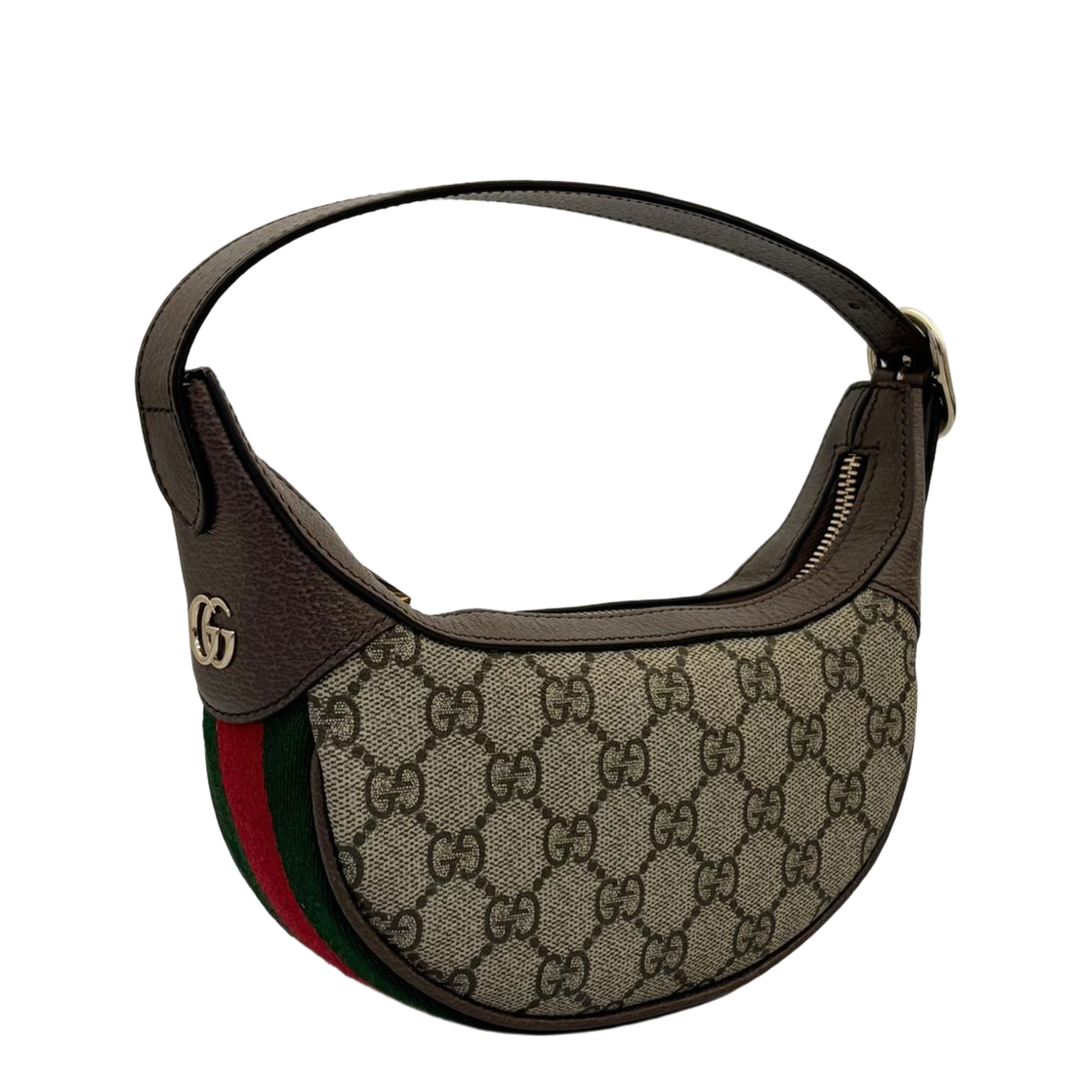 Ophidia Small GG Monogram Coated Fabric Shoulder Bag - Beige/Brown - Image 1