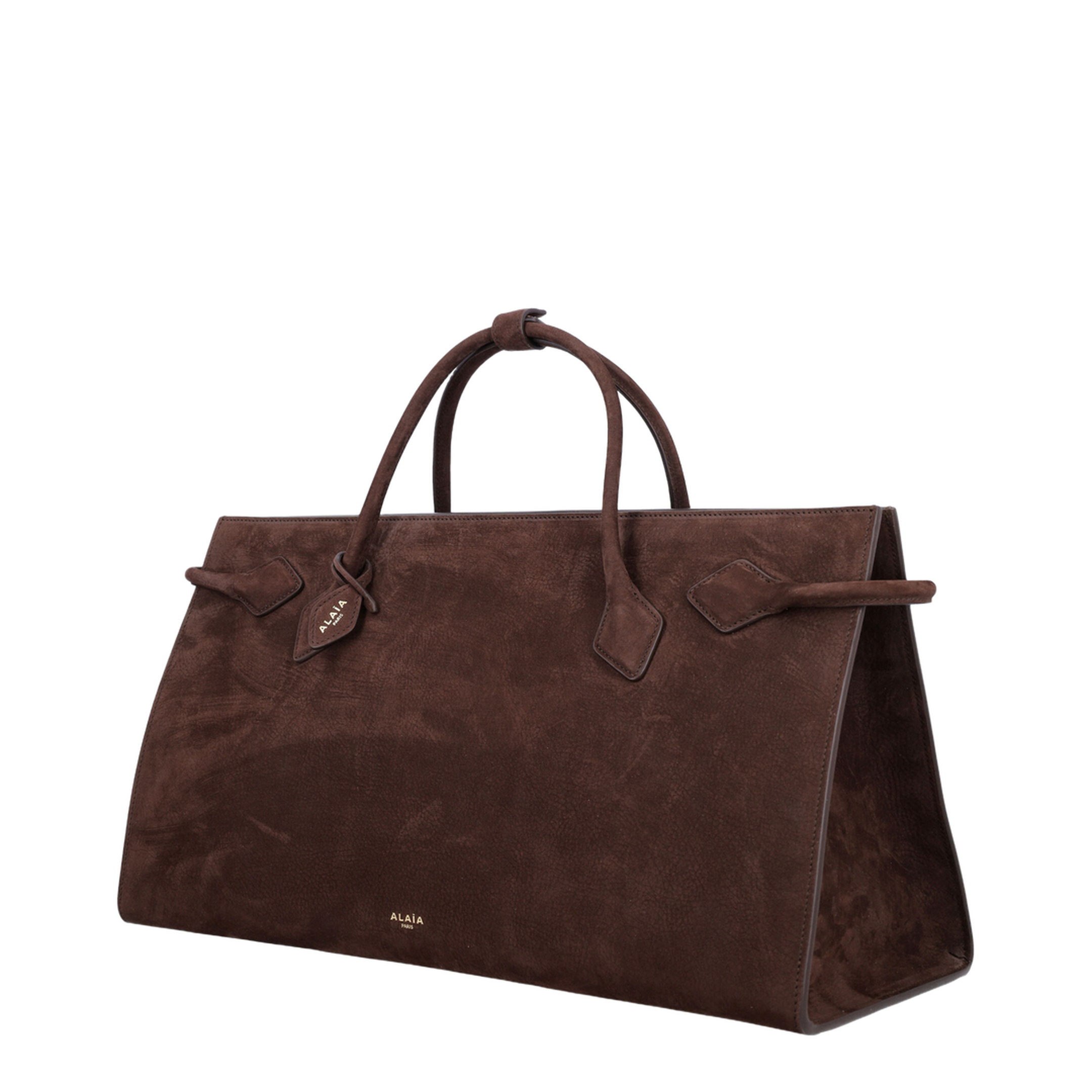 Le Teckel Nubuk Calfskin Tote - Brun Foncé - Image 3