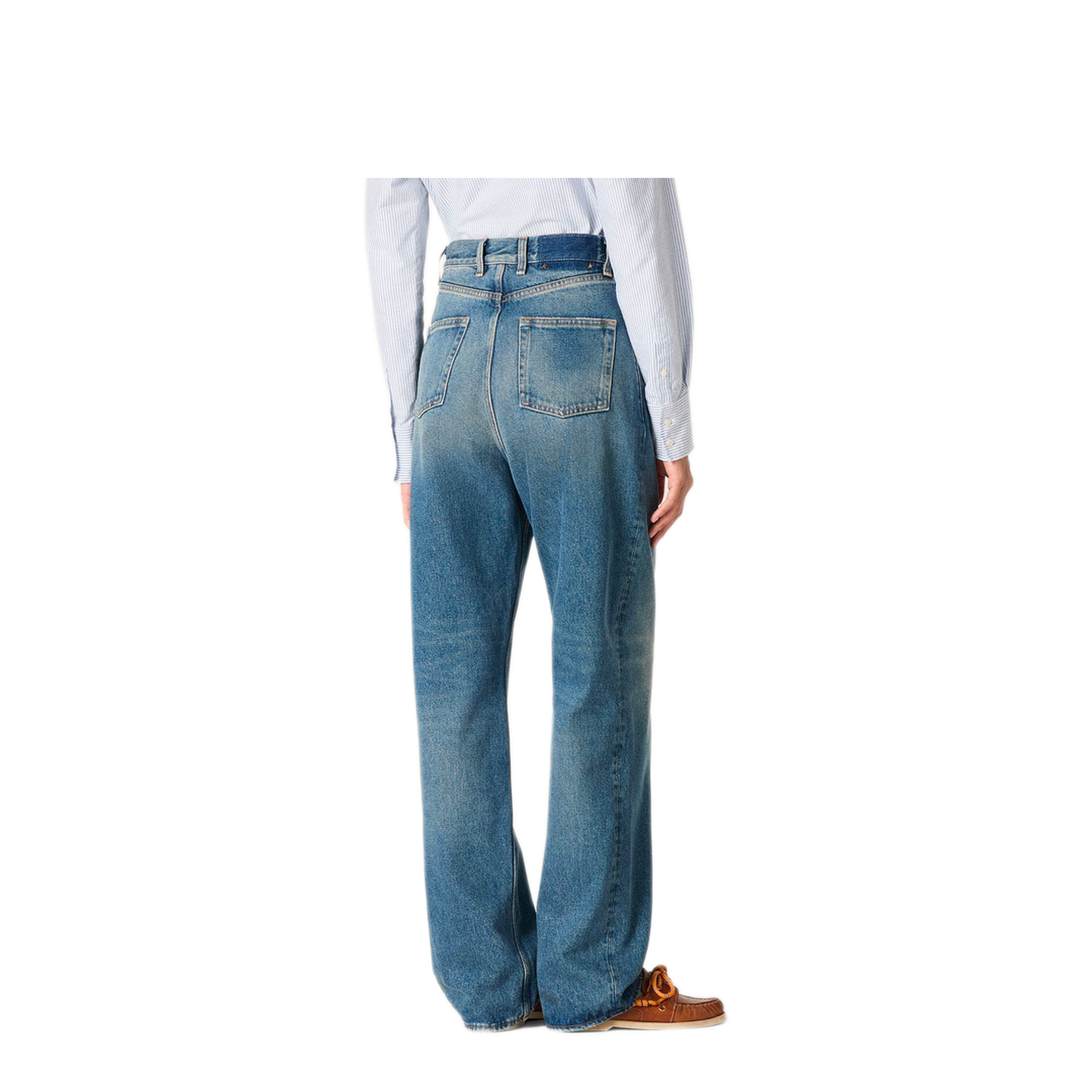 Stone-Washed Light Blue Denim Boyfriend Jeans - Image 3