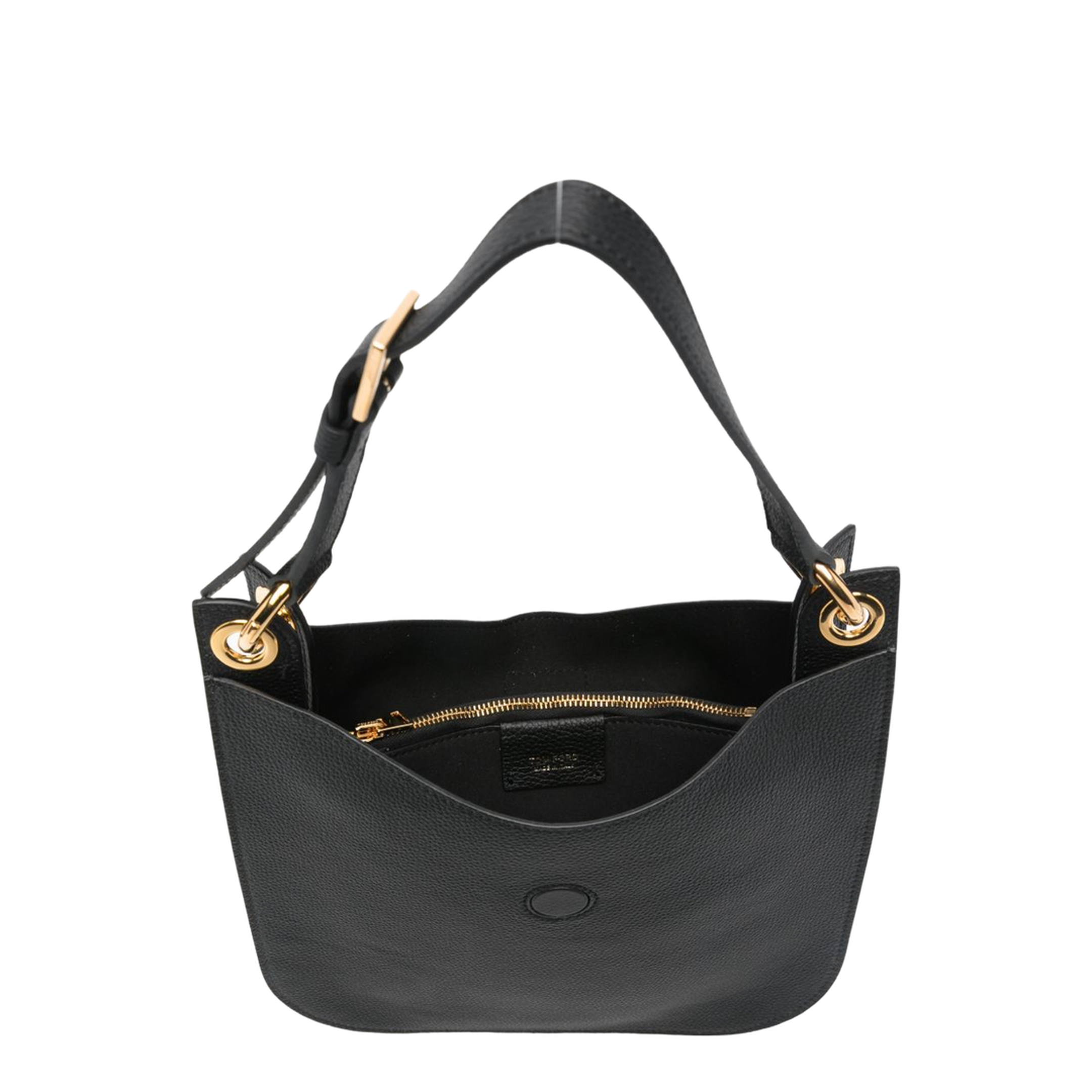 Tara Small Grain Leather Crossbody - Black - Image 4
