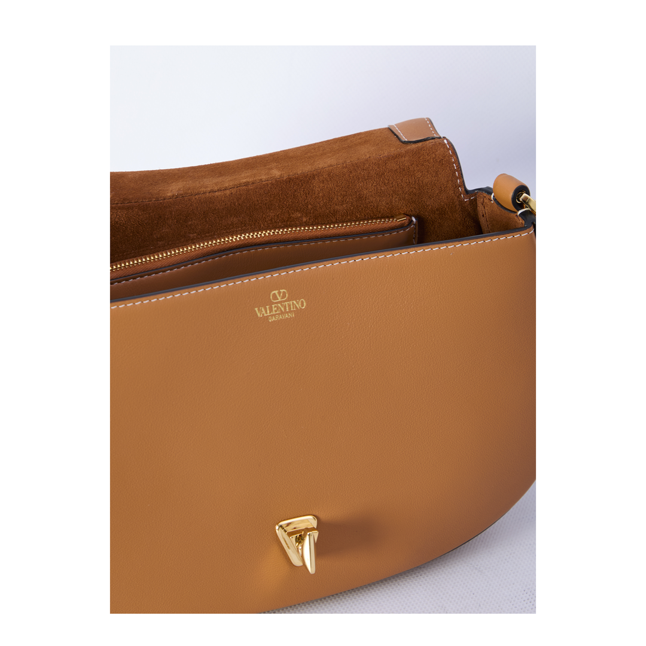 Ohval Small Calfskin Shoulder Bag - Almond - Image 4