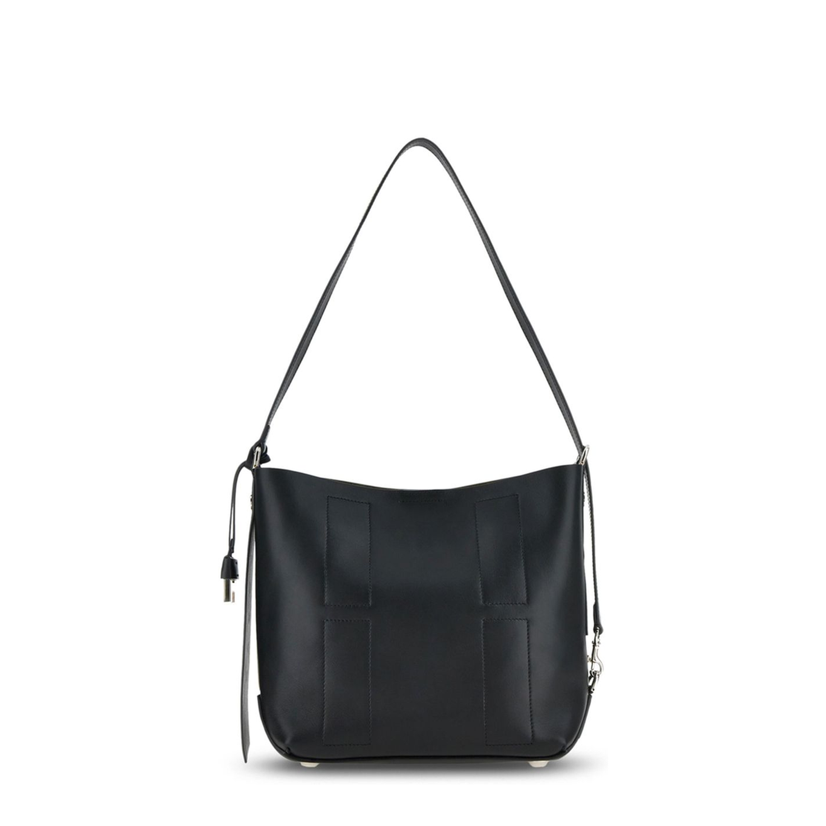 PRE Small Calfskin Hobo Bag - Black - Image 5
