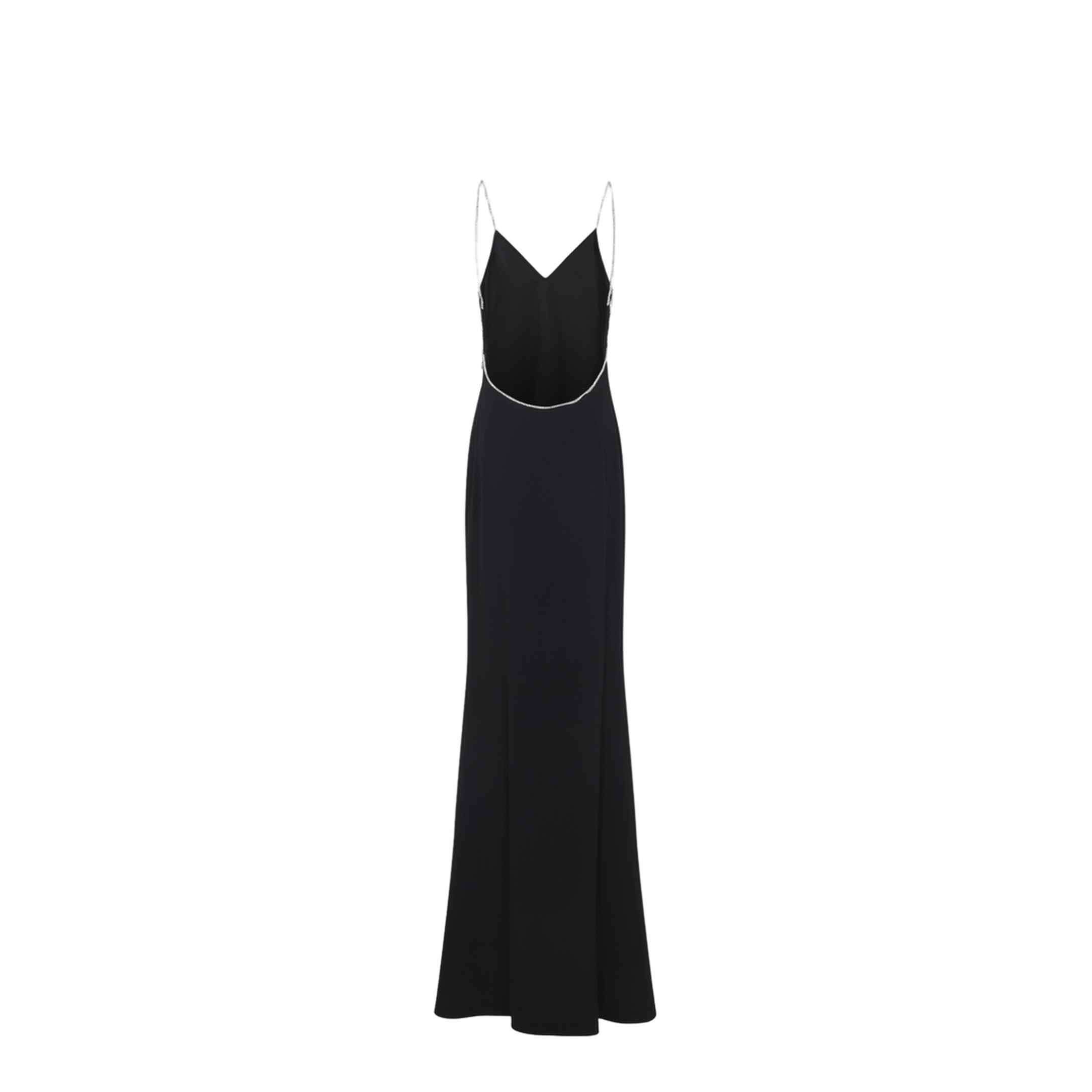 Crystal Chain Embroidery Satin Dress - Image 4