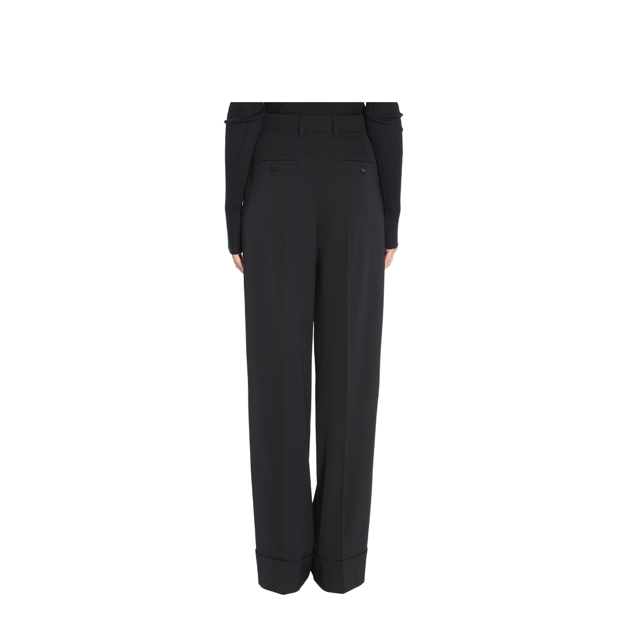 Bi-stretch Wool Trousers in Black - Image 4