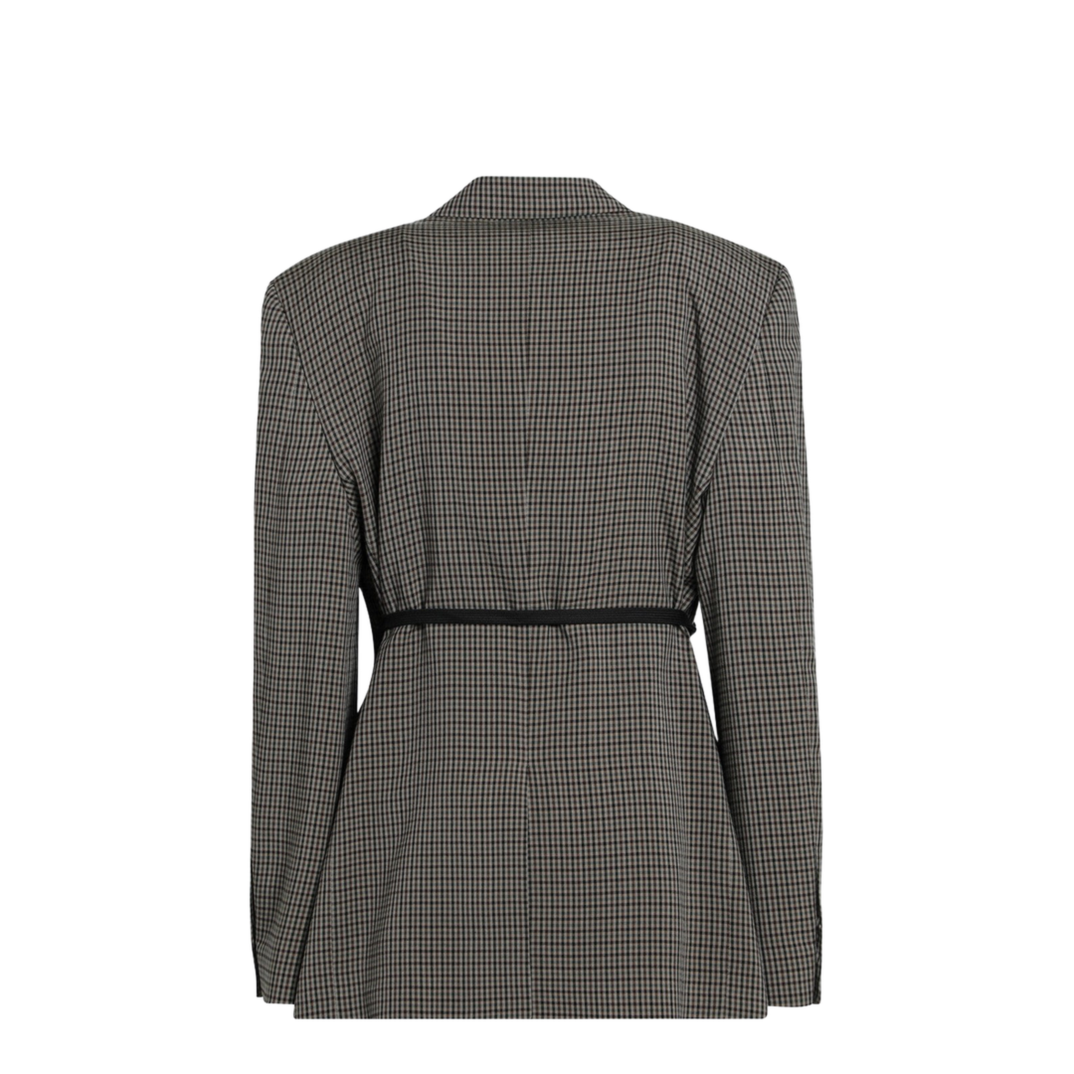 Wrap Tailored Jacket in Khaki/Brown - Image 2
