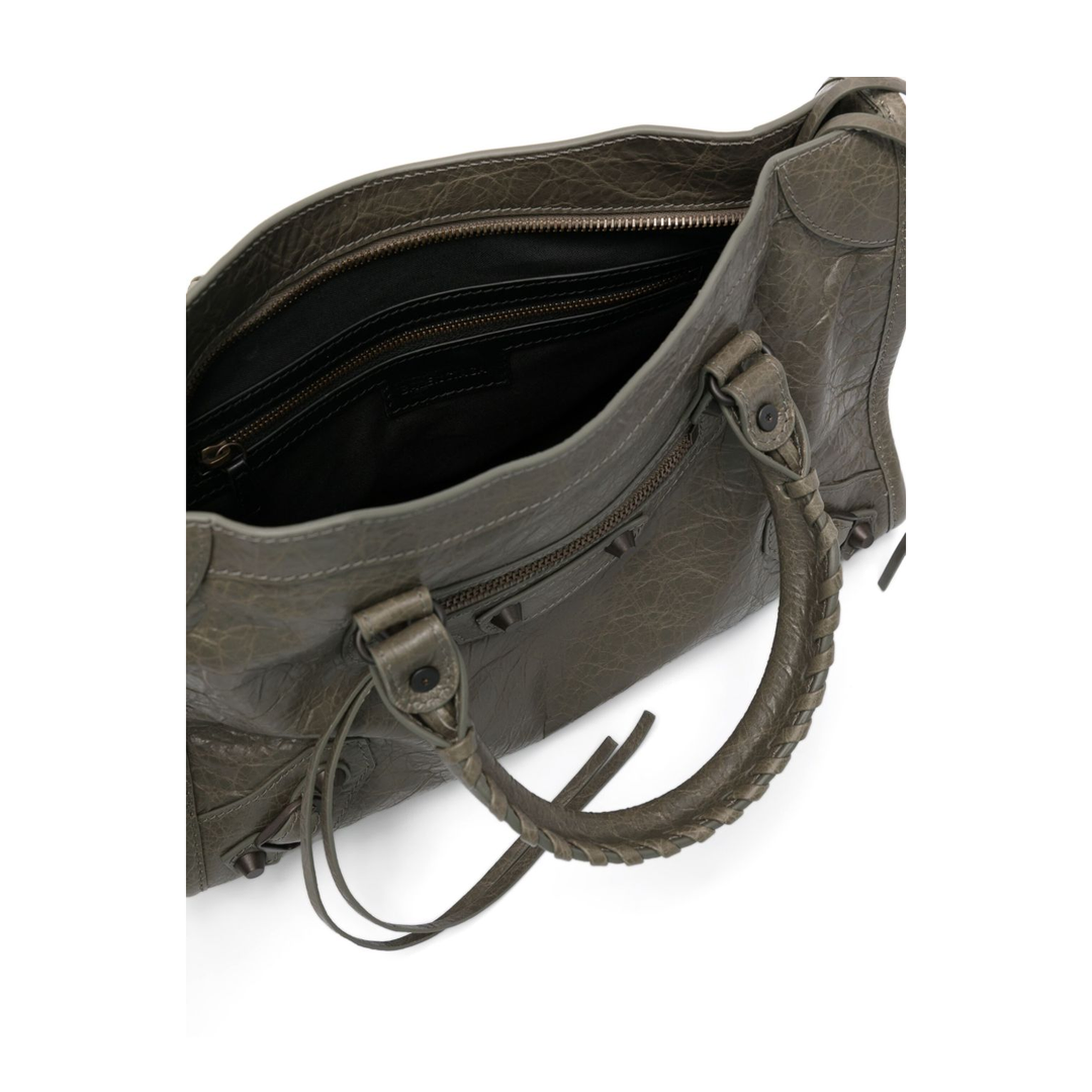 Le City Small Storico Fine-Grained Lambskin Leather Top-Handle Bag - Army Green - Image 2