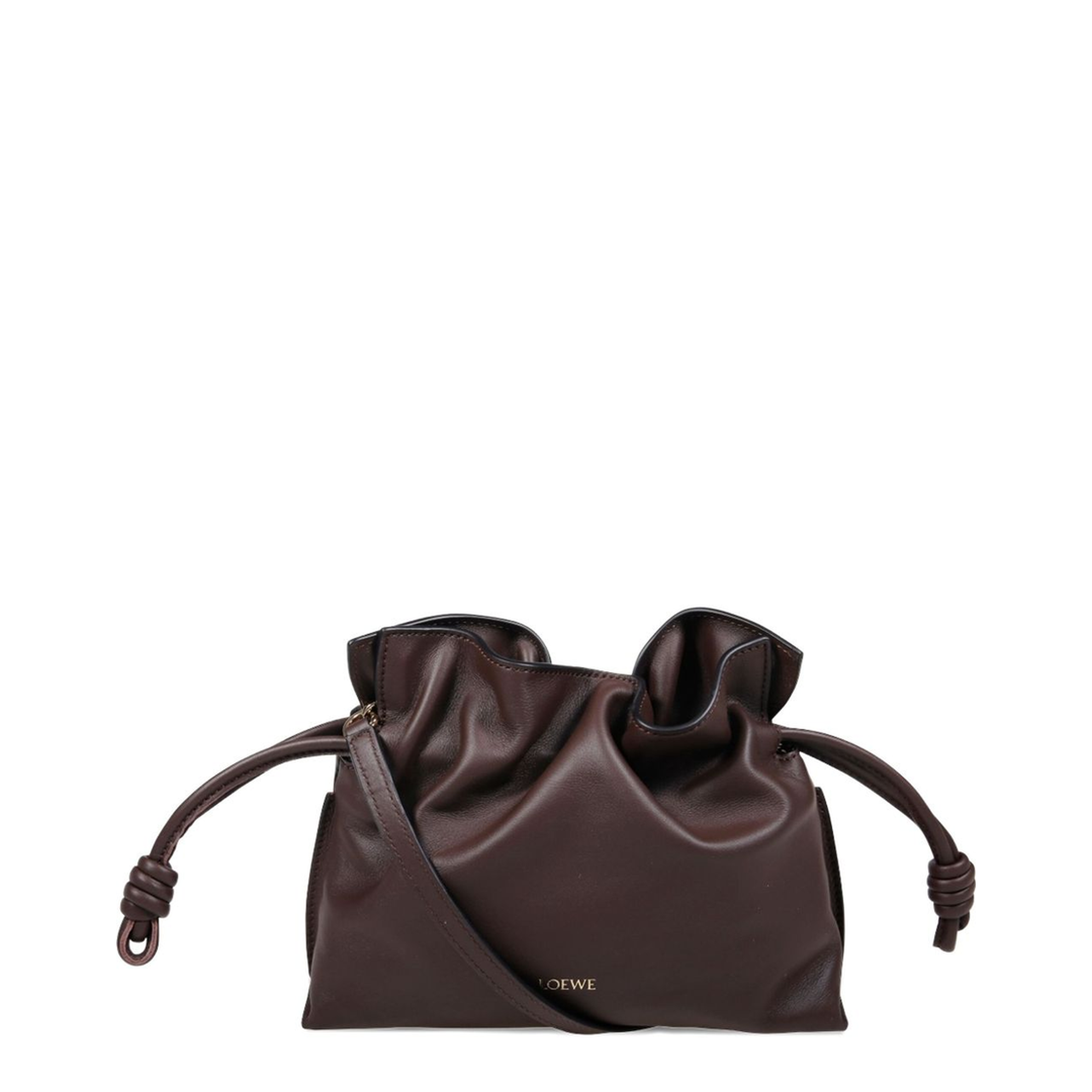 Flamenco Mini Calf Leather Clutch - Brown - Image 1