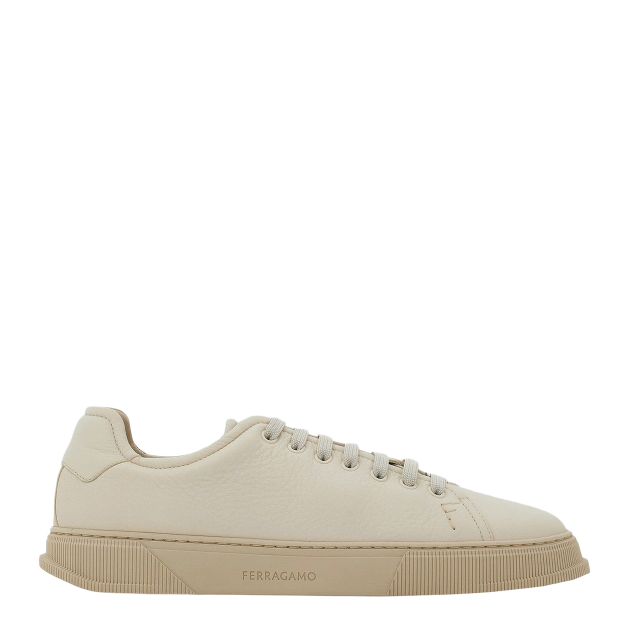 Mascarpone-colored leather sneakers - Image 1