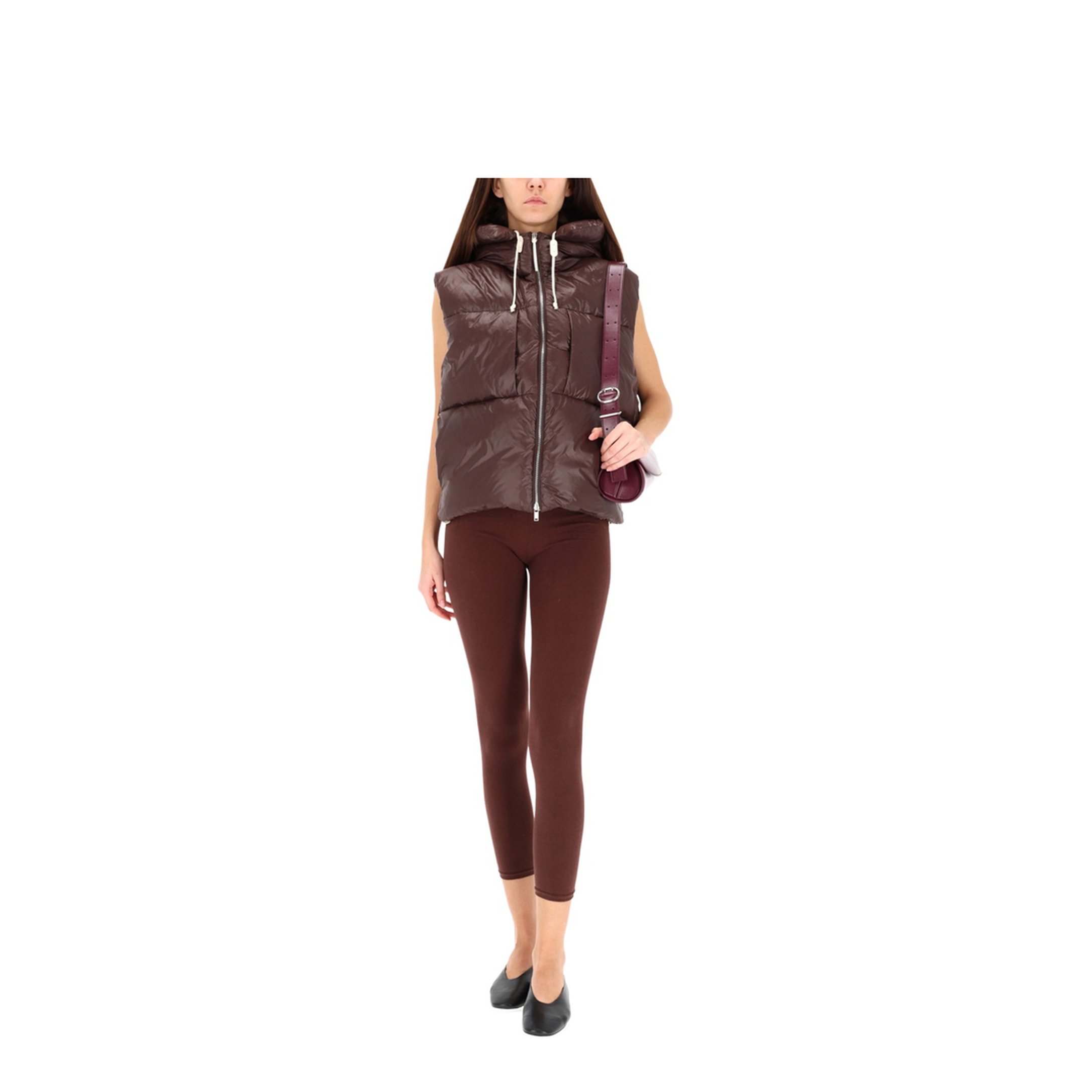 Chocolate Nylon Down Jacket - Image 2