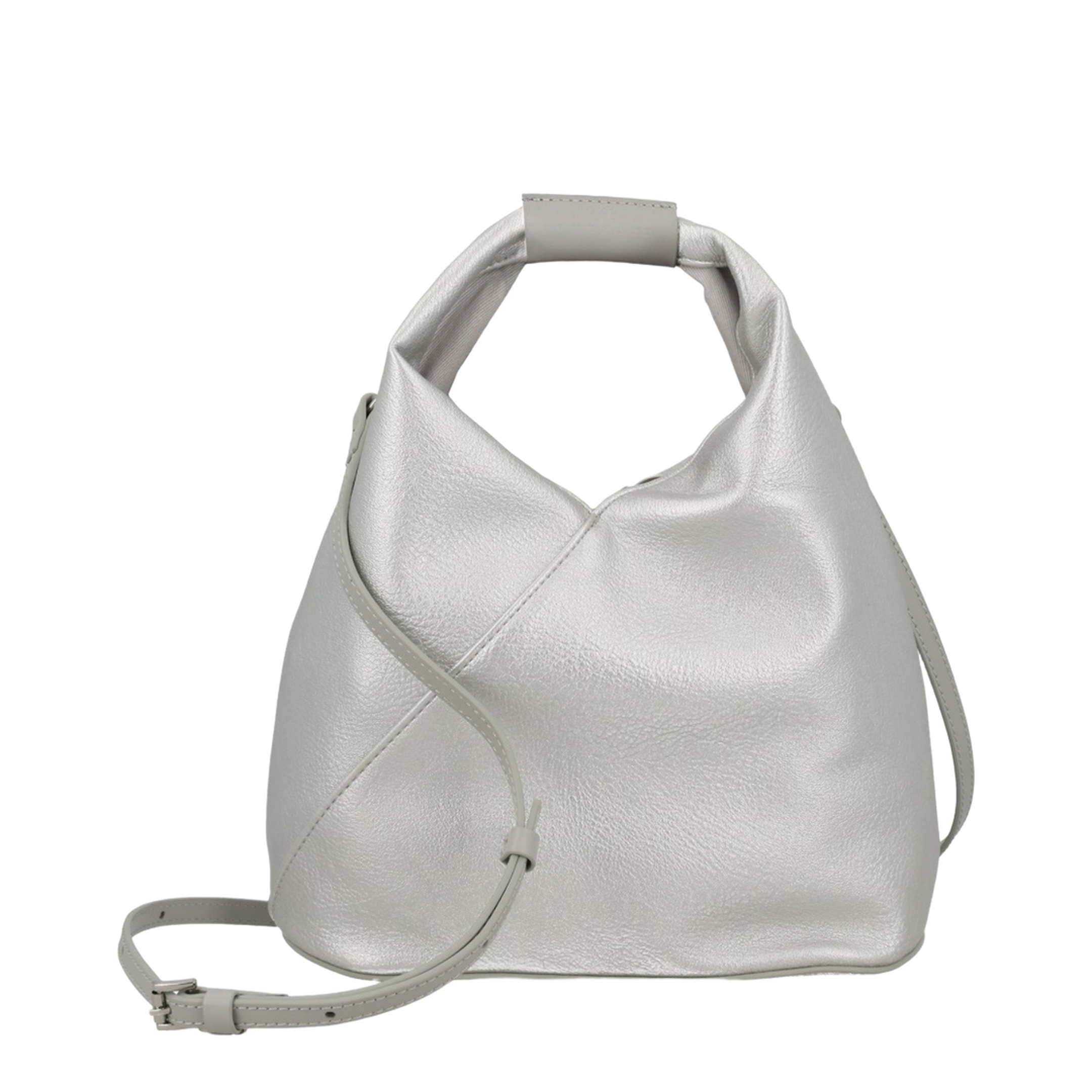 Japanese Eco Leather Crossbody - Silver - Image 1