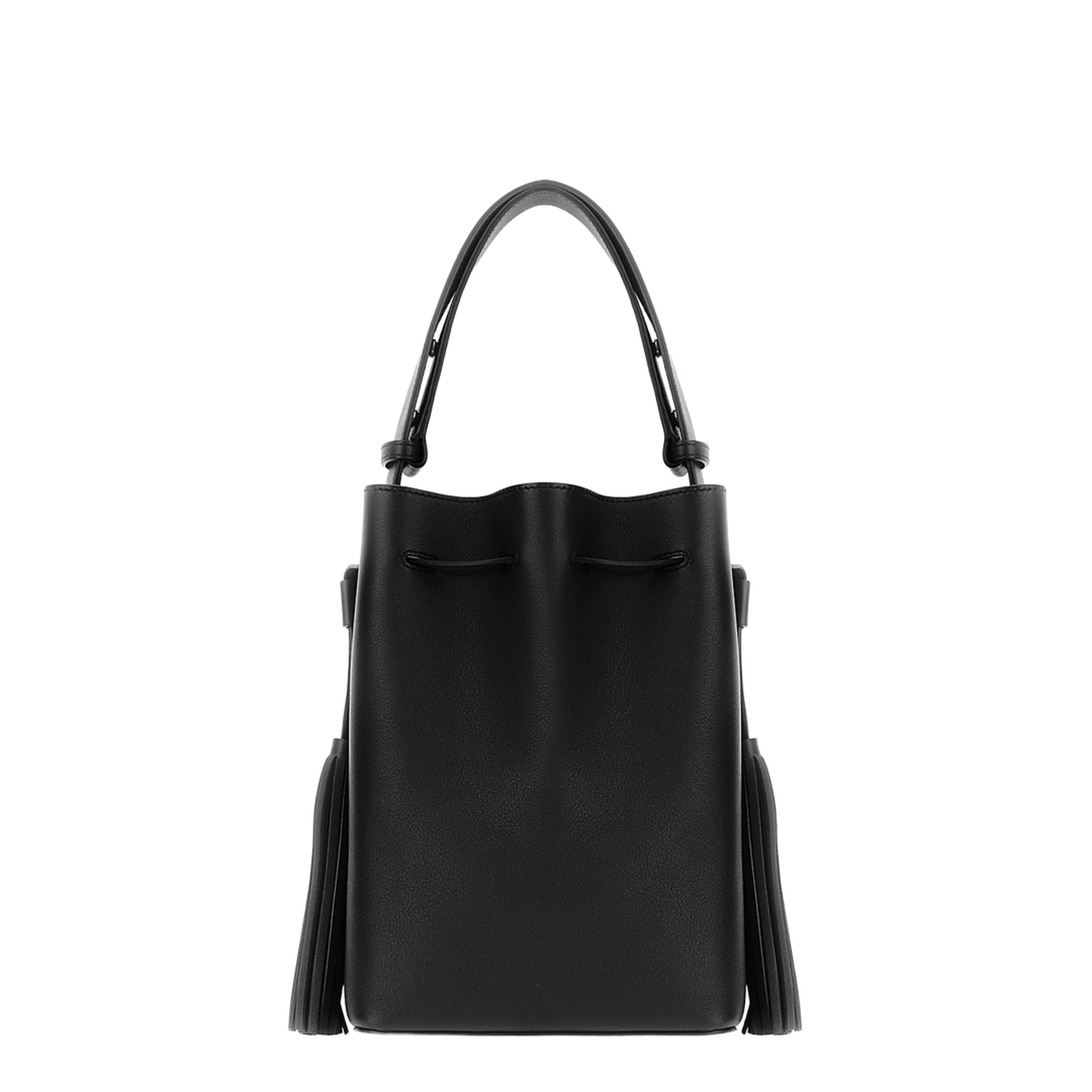 Small Calfskin Bucket Bag - Black - Image 3