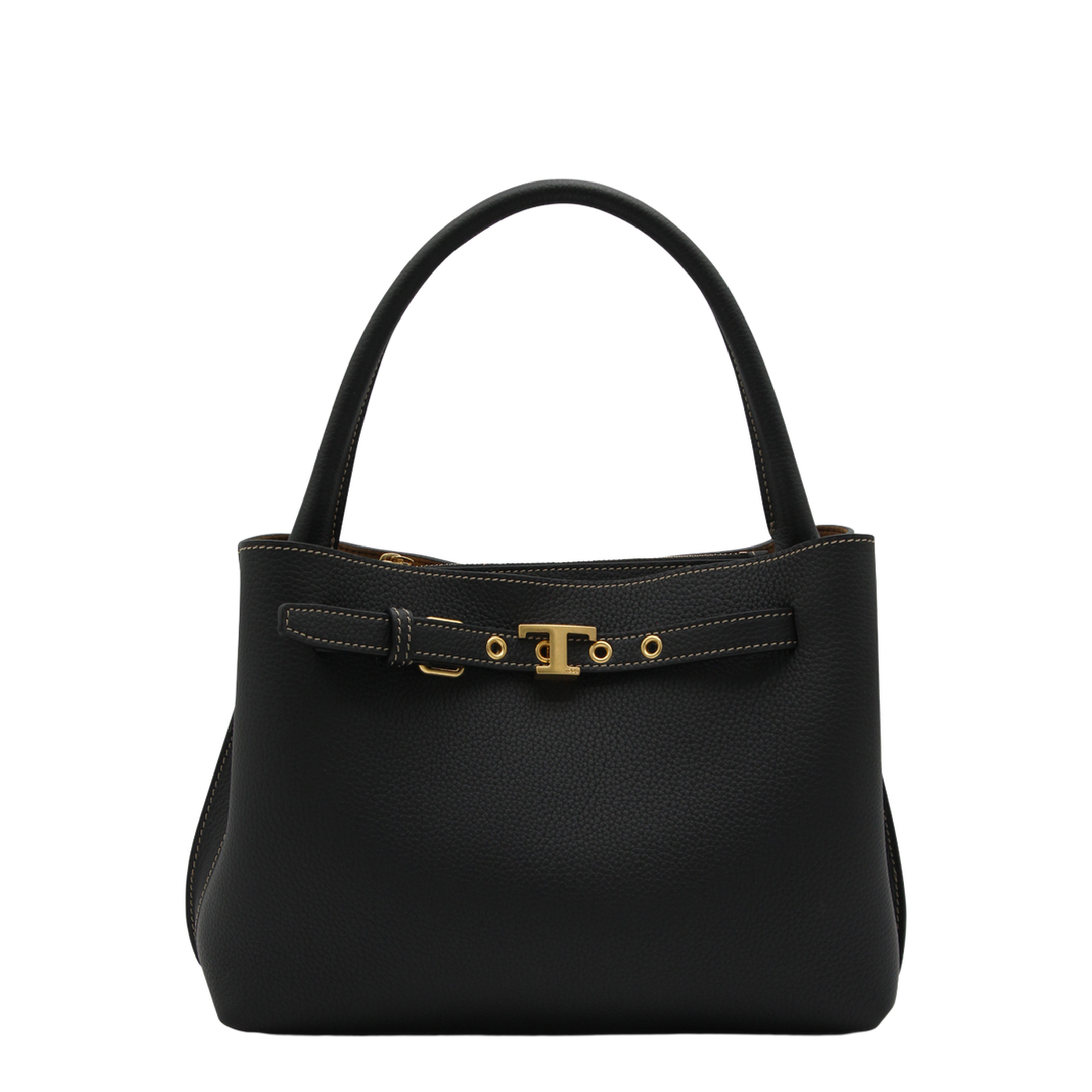 T Timeless Mini Calfskin Leather Top-Handle Bag - Black - Image 2